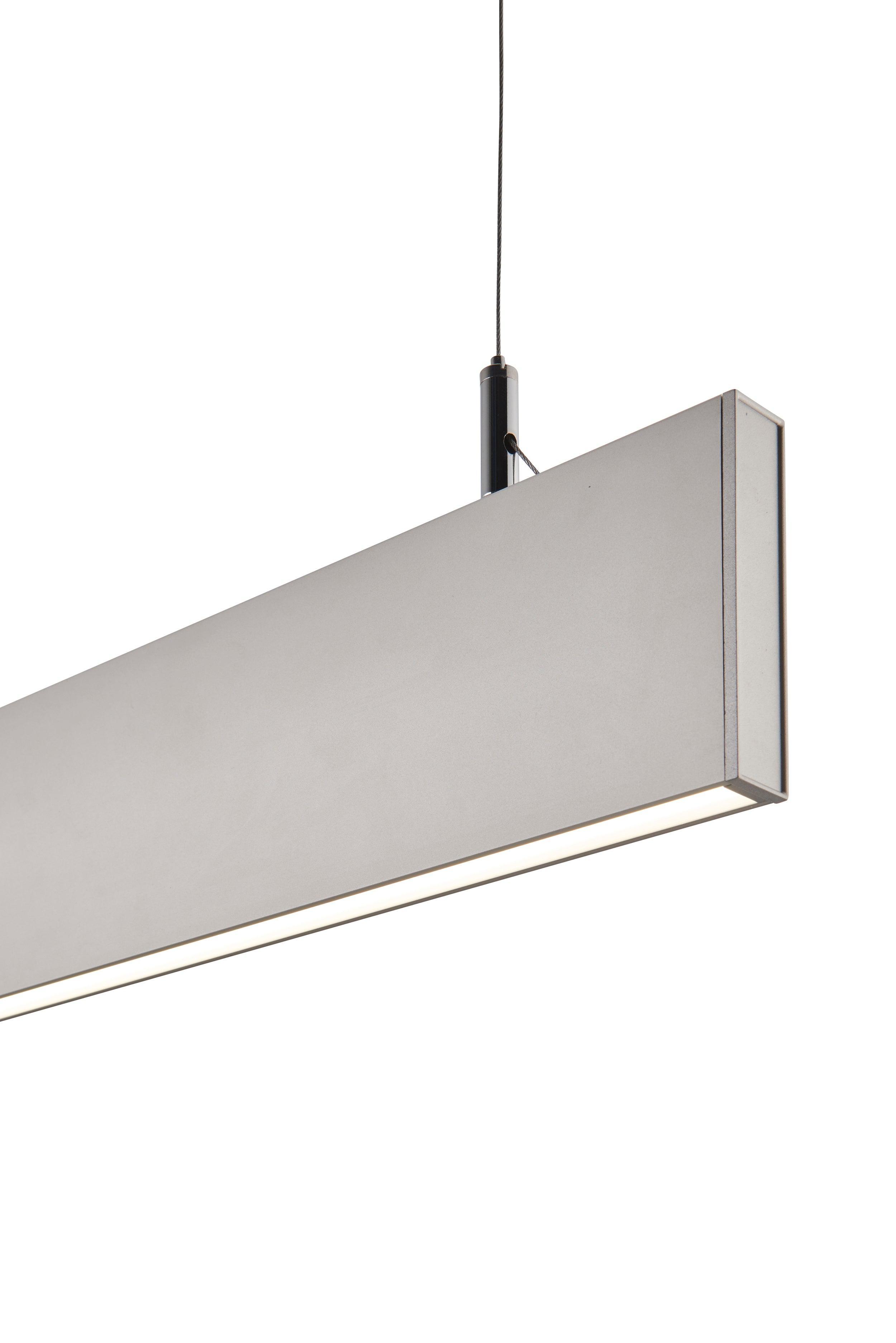 kingsley slim led suspended ceiling light by saxby lighting, close up image 25