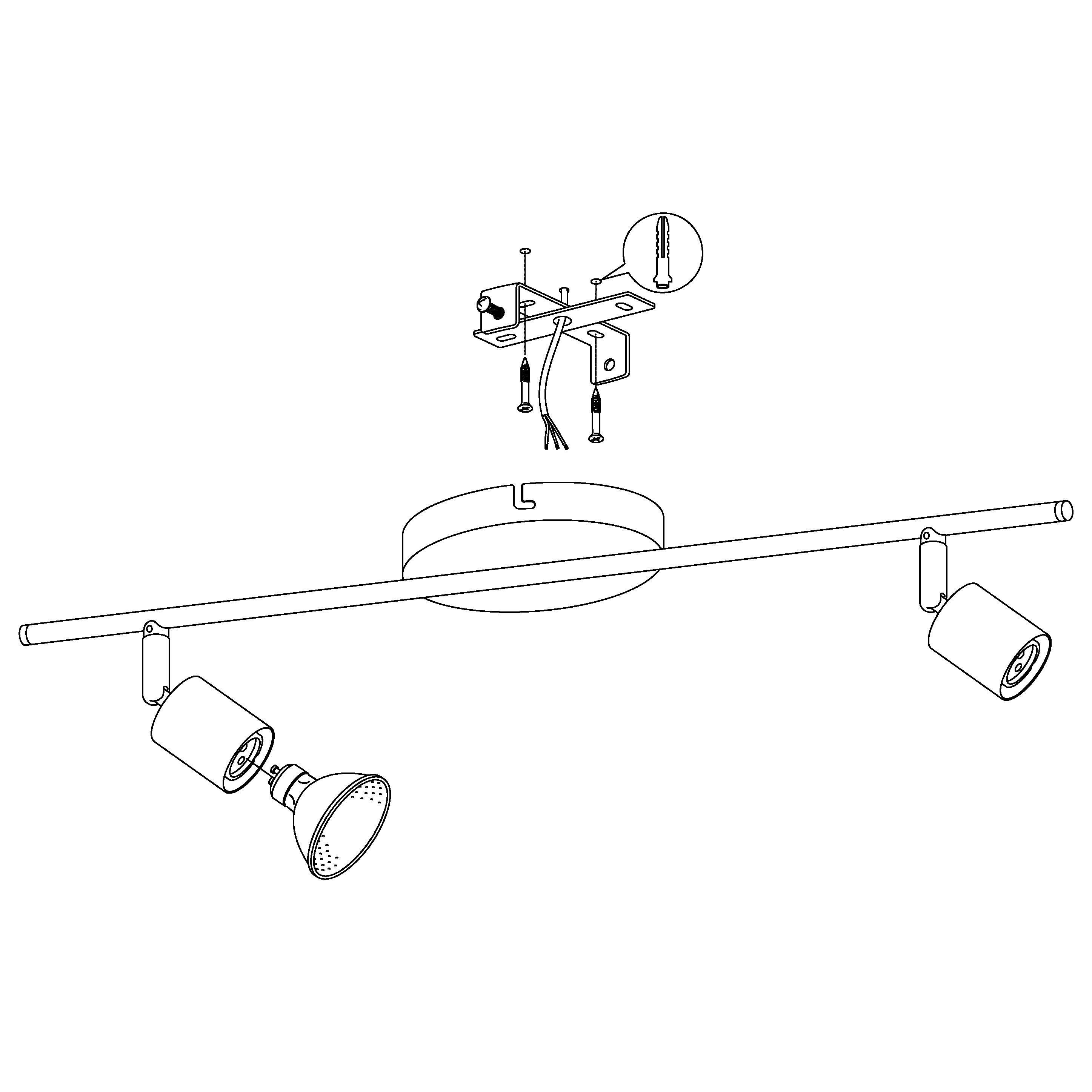 eglo buzz led nickel 2 light bar spotlight kitchen lighting