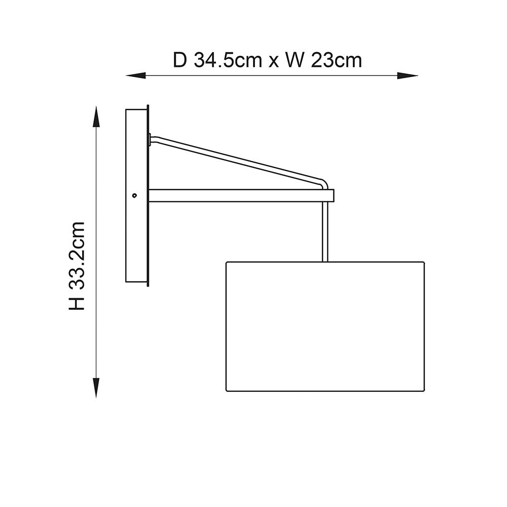 Wimbledon Matt Nickel Wall Light With Black Shade