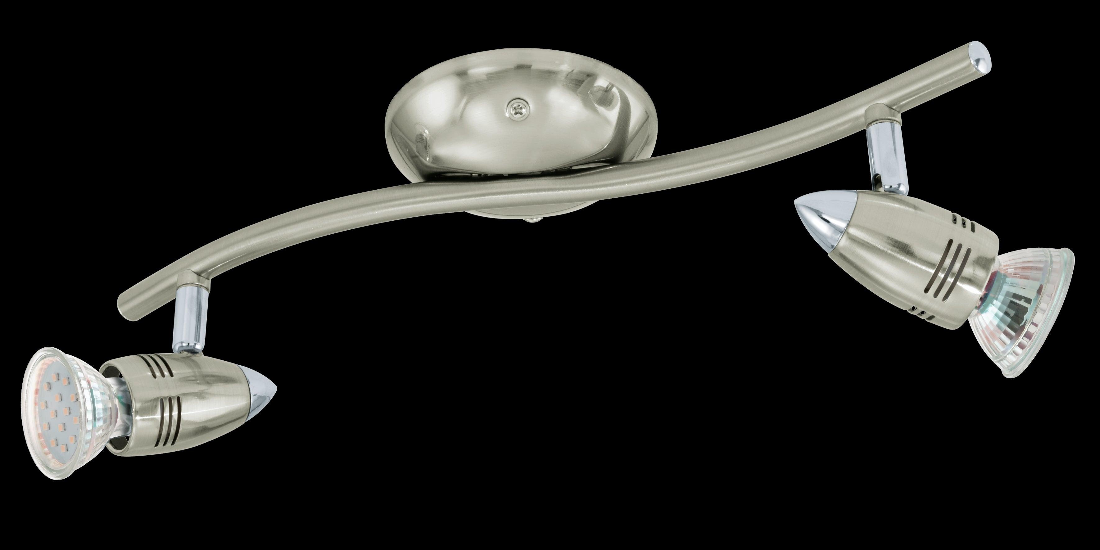 eglo magnum led nickel 2 light bar spotlight