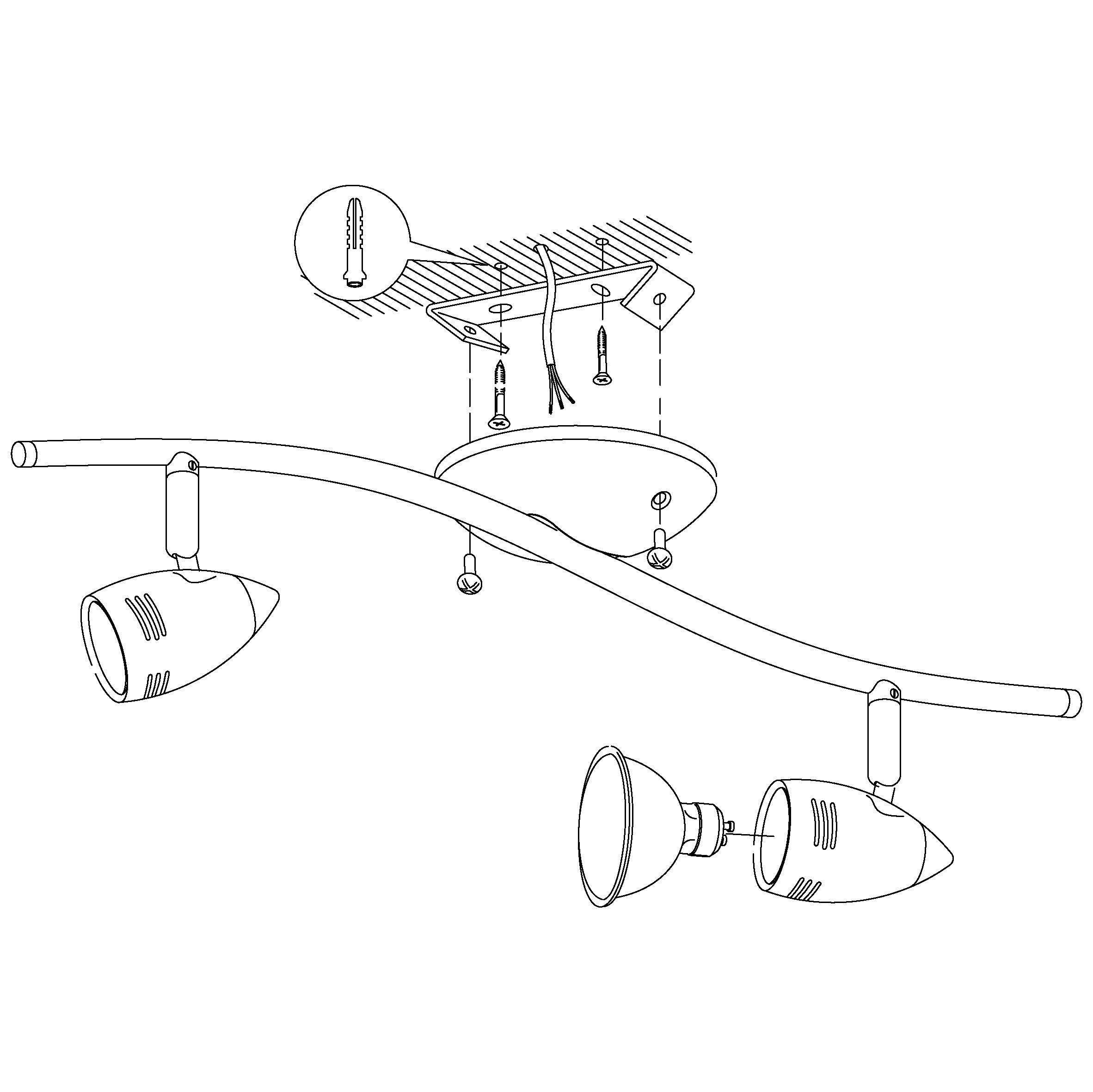 eglo magnum led nickel 2 light bar spotlight living room close up
