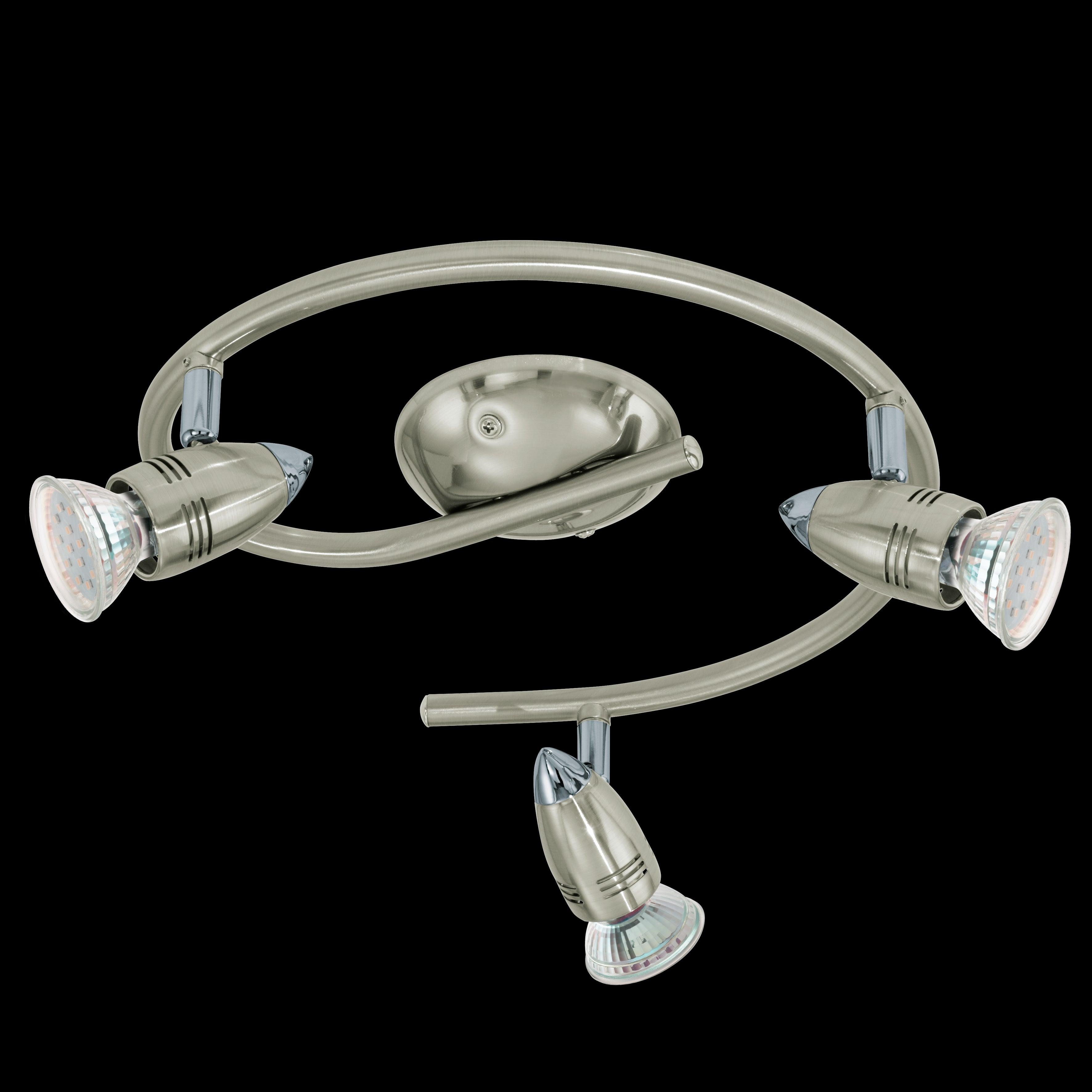 eglo magnum led nickel 3 light spotlight living room close up