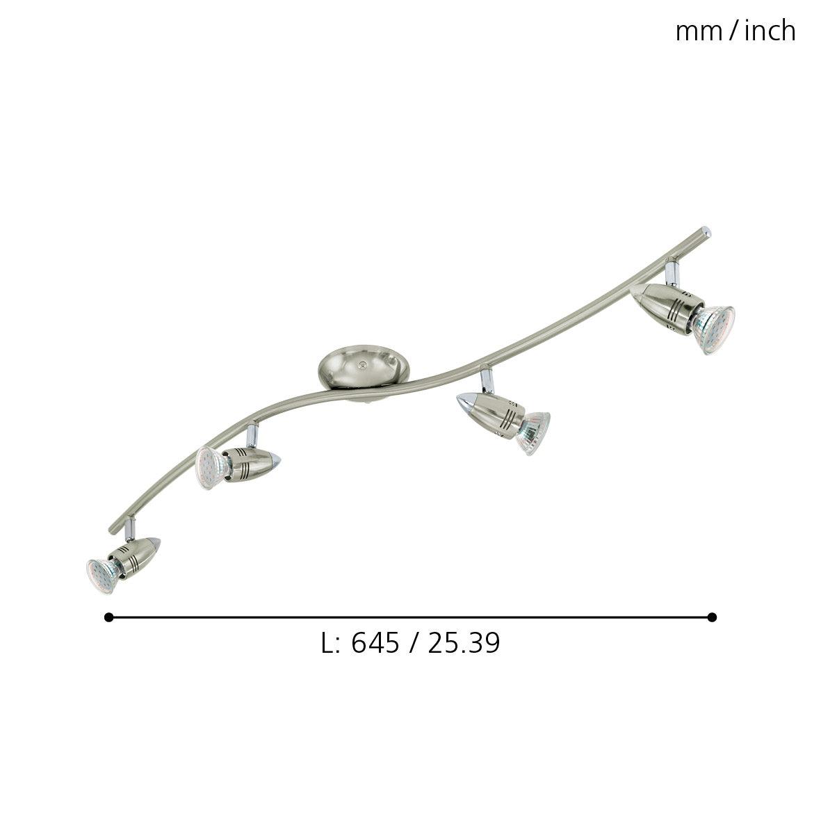 eglo magnum led nickel 4 light bar spotlight living room image