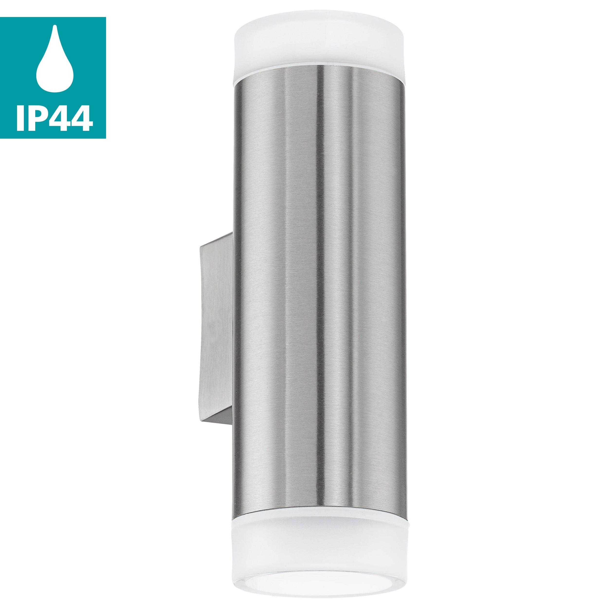 eglo riga led led stainless steel ip54 outdoor wall light kitchen lighting