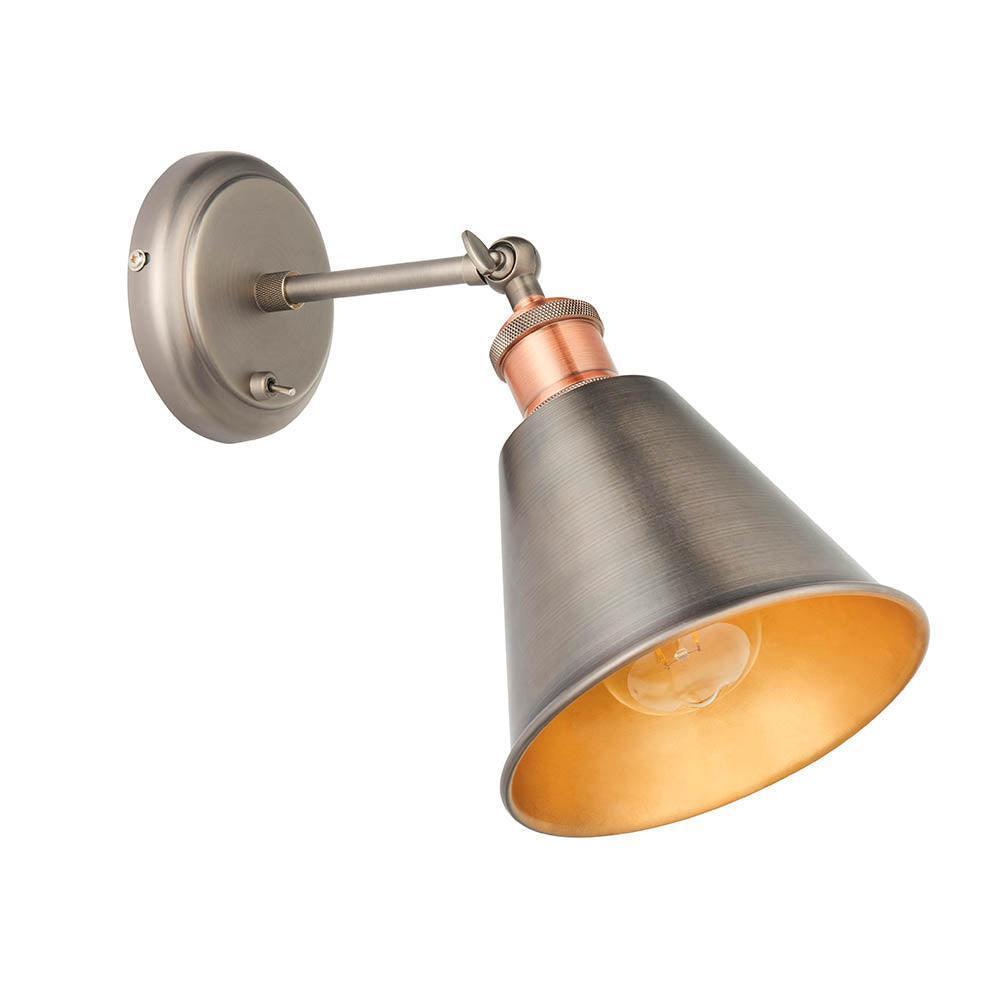 Endon Hal Pewter Finish Wall Light-OB-180926