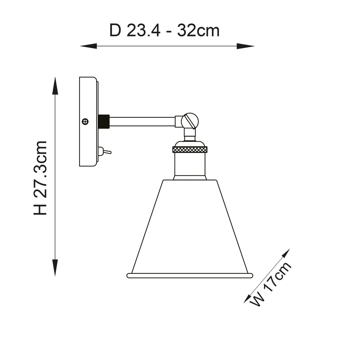 Endon Hal Pewter Finish Wall Light-warehouse-180926