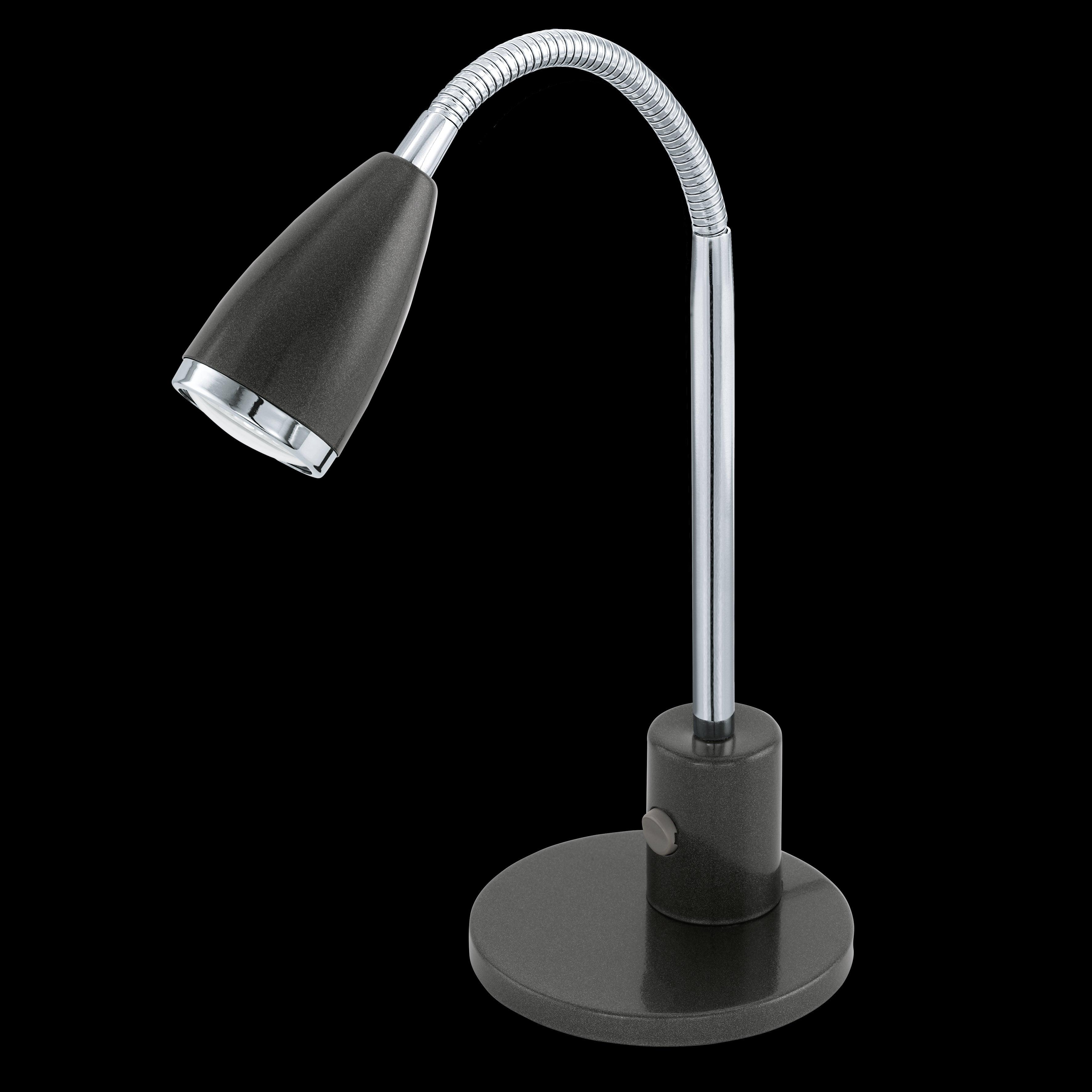 eglo fox black chrome table lamp living room close up