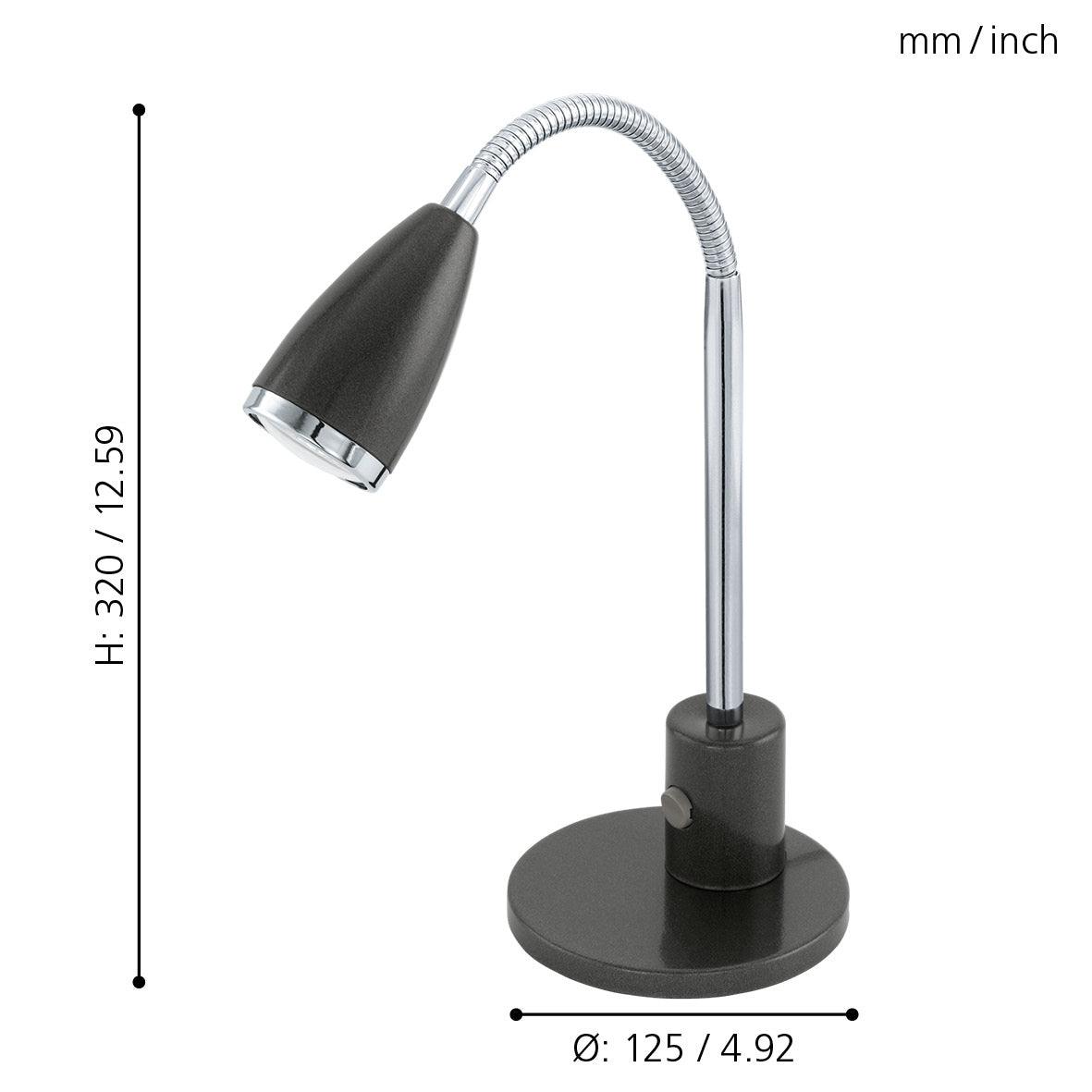 eglo fox black chrome table lamp kitchen lighting