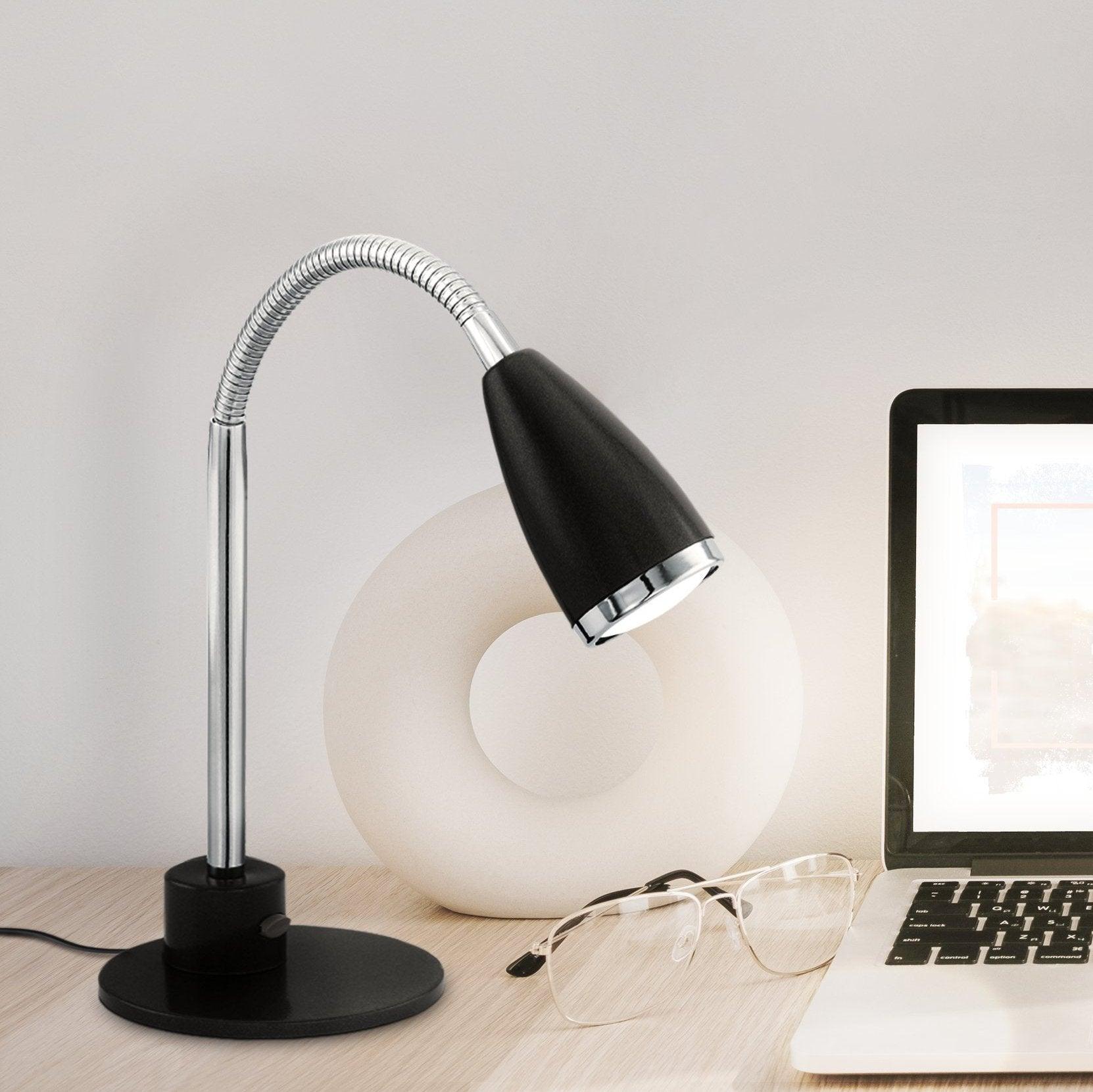 eglo fox black chrome table lamp living room image