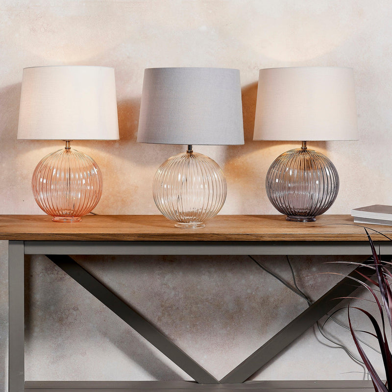 Endon Jemma Pink Table Lamp & Mia Vintage White Shade-Endon Lighting-Living-Room-Tiffany Lighting Direct-[image-position]