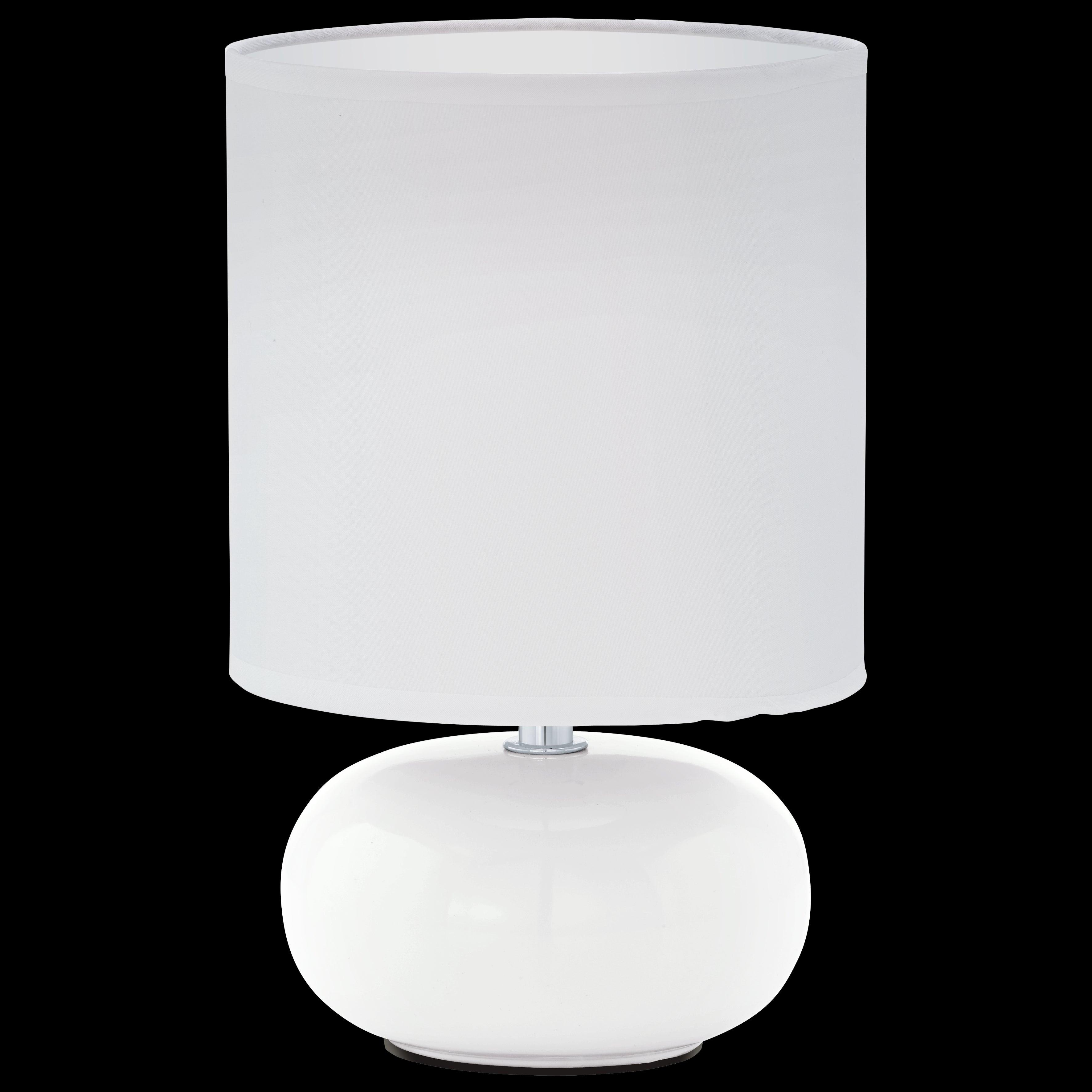 eglo trondio white ceramic table lamp white shade living room image