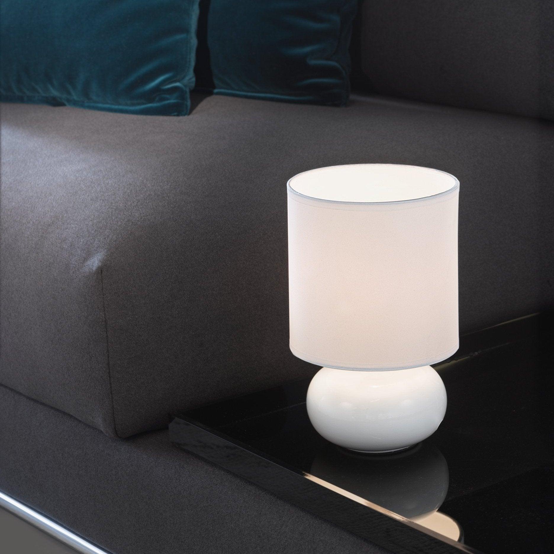 eglo trondio white ceramic table lamp white shade
