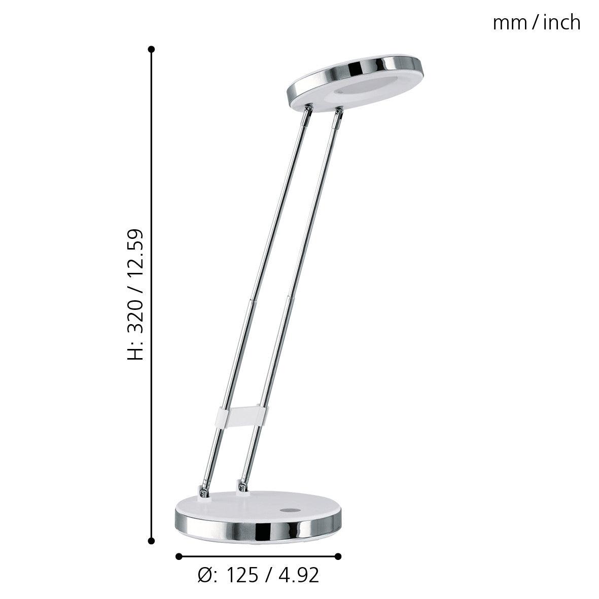 eglo gexo chrome white led table lamp living room close up