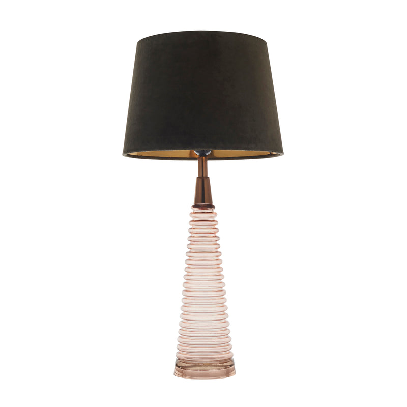 Endon Naia 1 Light Pink Glass Table Lamp-Endon Lighting-Living-Room-Tiffany Lighting Direct-[image-position]