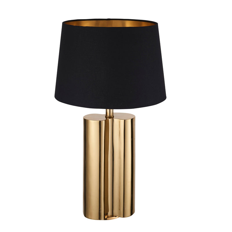 Endon Calan 1 Light Gold Table Lamp With Black Shade-Endon Lighting-Living-Room-Tiffany Lighting Direct-[image-position]
