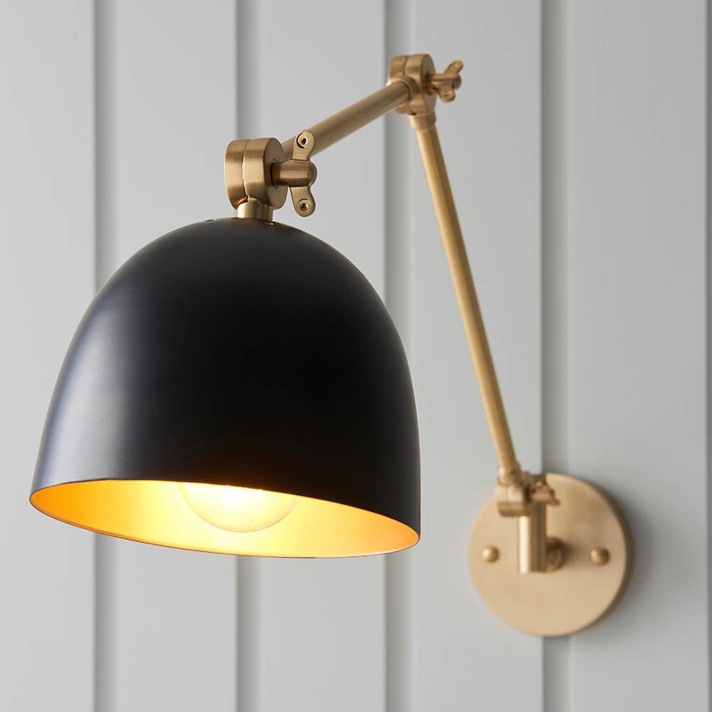Endon Lehal Swing Arm Brass Wall Light-warehouse-180926