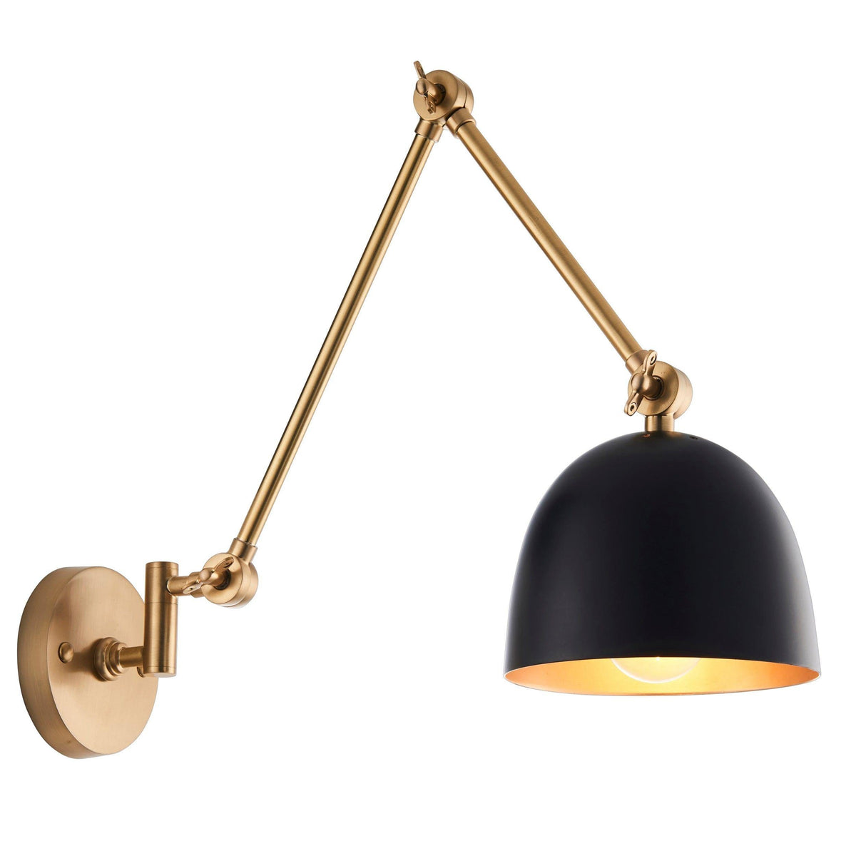 Endon Lehal Swing Arm Brass Wall Light-warehouse-180926
