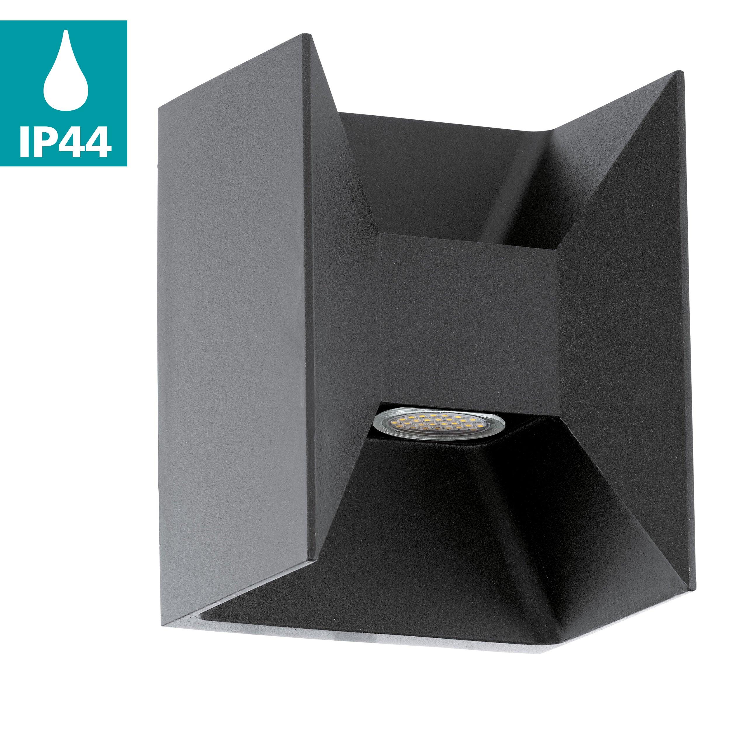 eglo morino grey ip44 led outdoor wall light hallway lighting