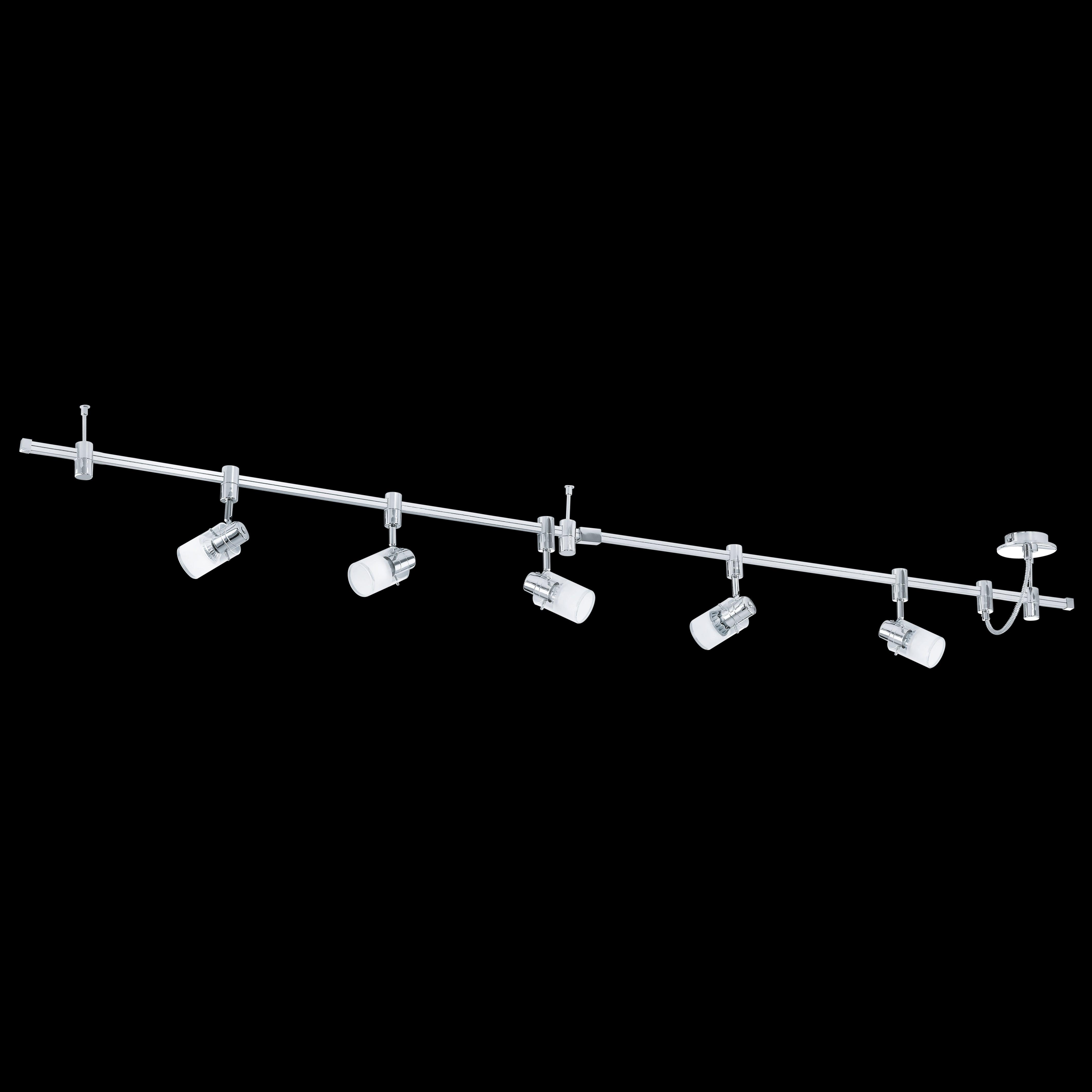 eglo vilanova 5 light chrome white glass track lighting system living room image