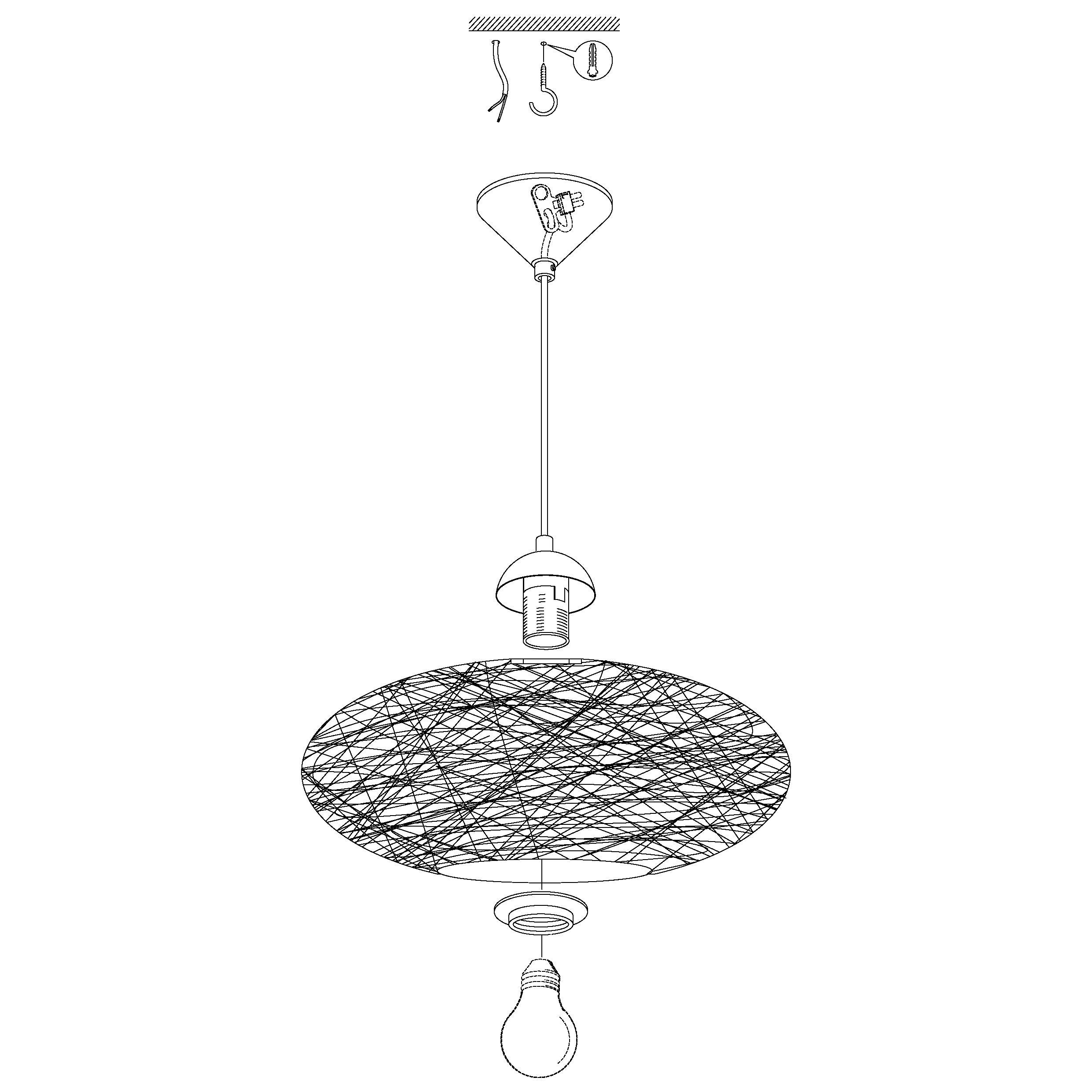 eglo campilo white paper lampshade ceiling pendant Kitchen Lighting Close Up
