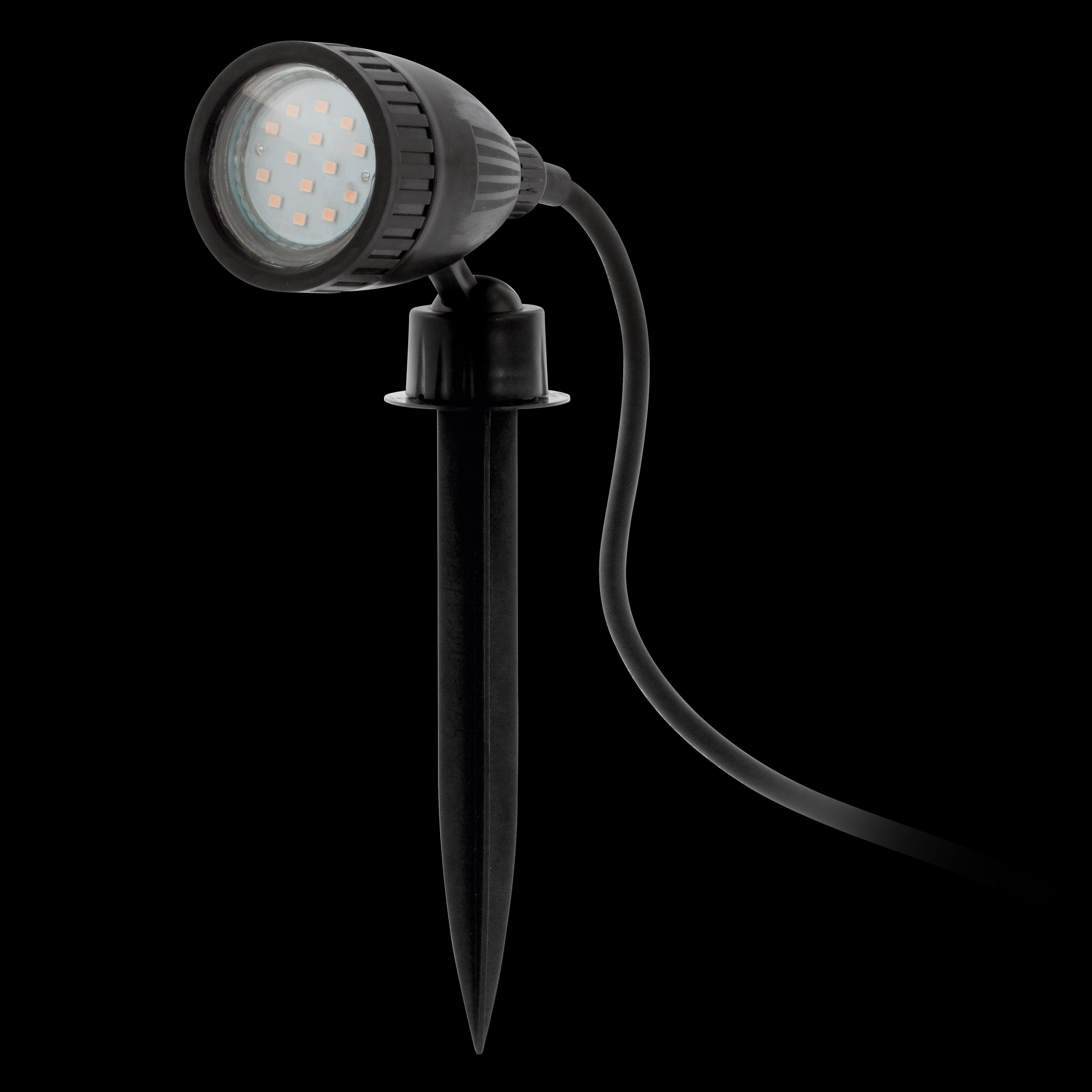 eglo nema 1 ip44 black led ground spike garden light living room image