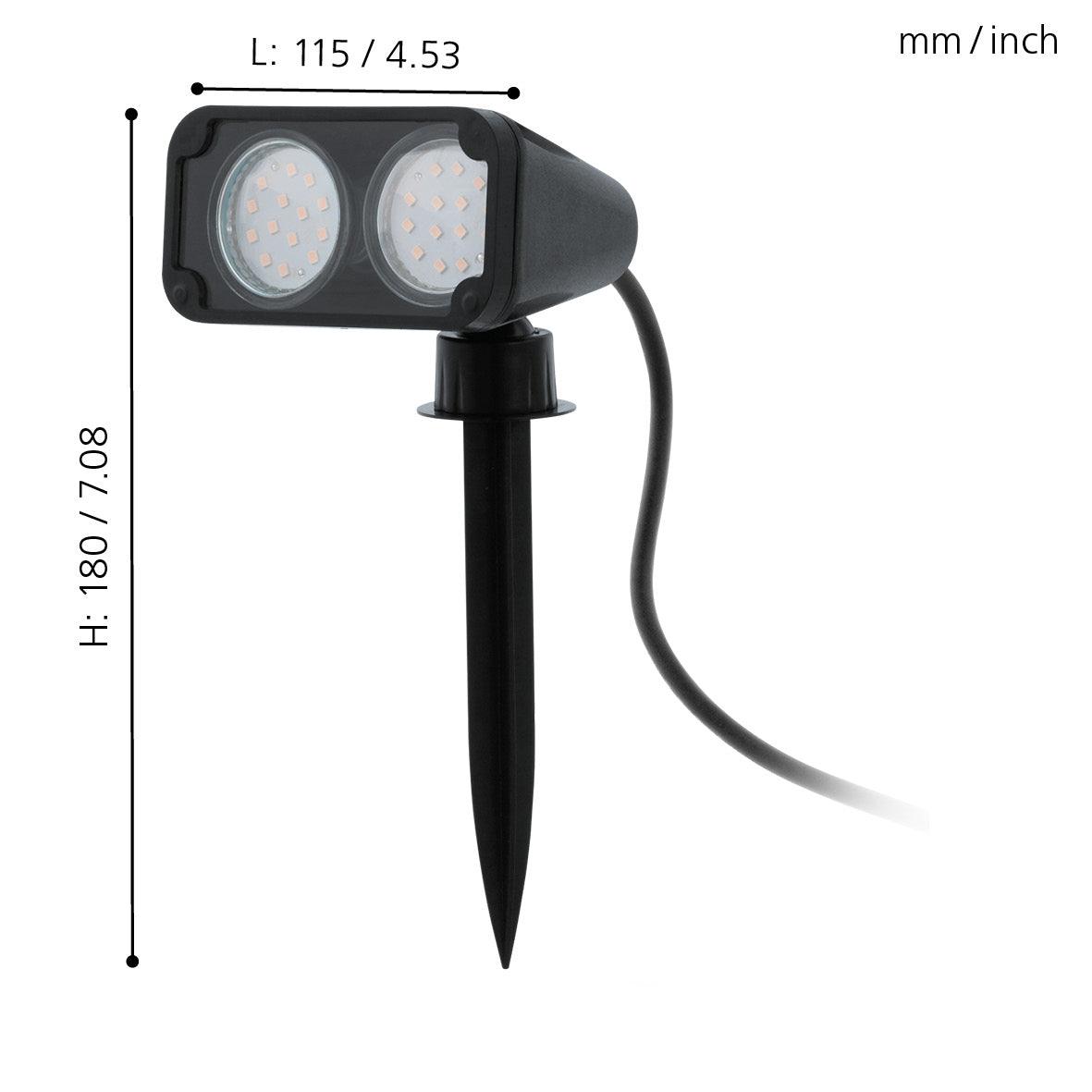 eglo nema 1 ip44 twin black ground spike garden light living room image