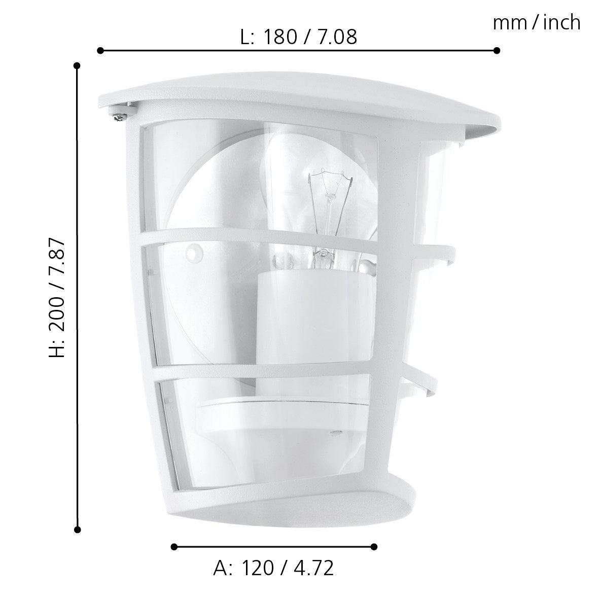 eglo aloria ip44 white lantern outdoor wall light kitchen lighting