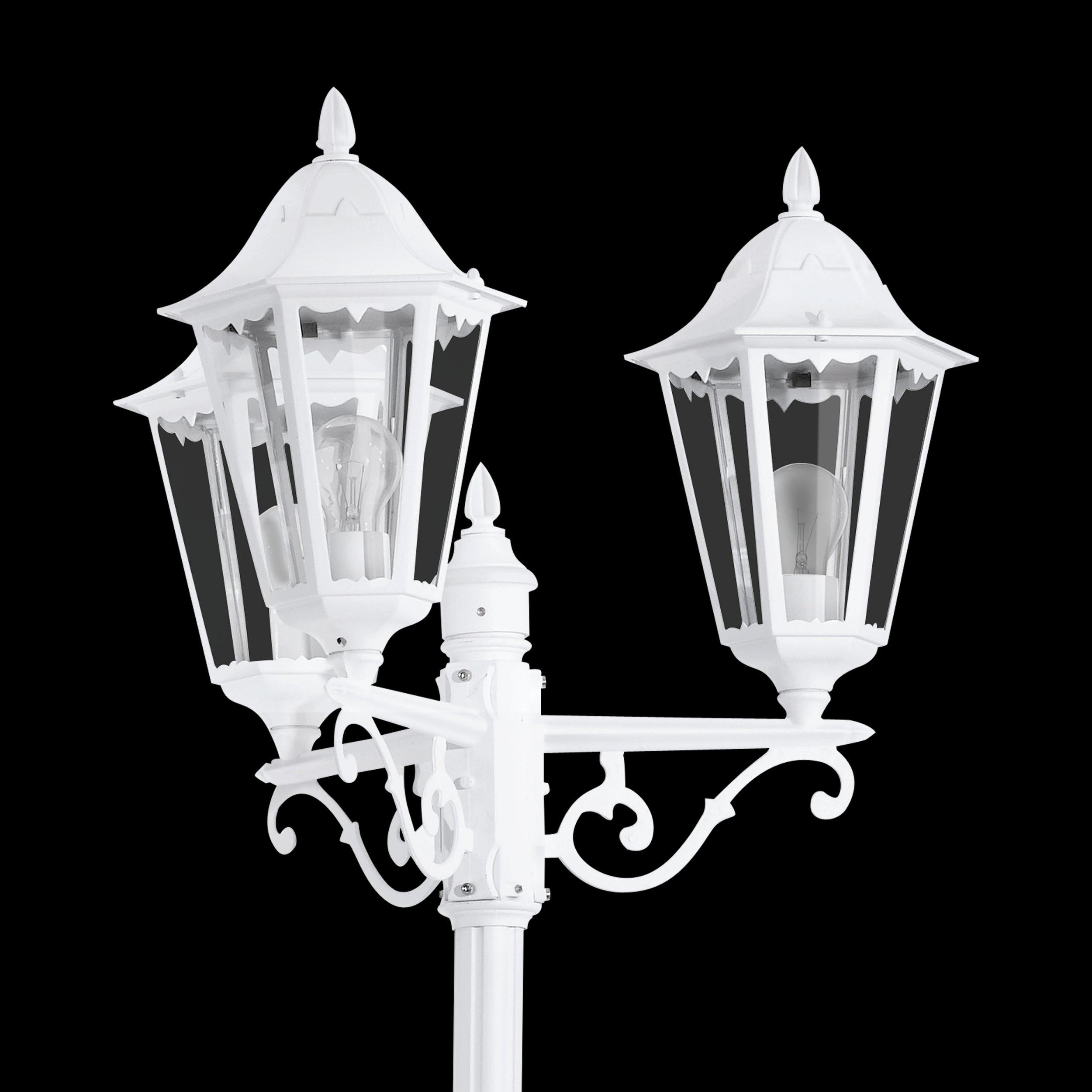 eglo navedo 3 light white lamp post pathway outdoor ip44 hallway lighting