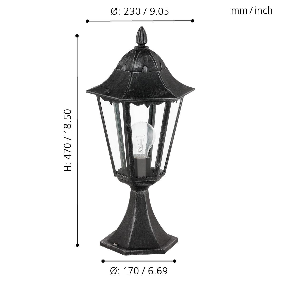 Eglo Navedo IP44 Black & Silver Pedestal Light-WAREHOUSE-40-200326