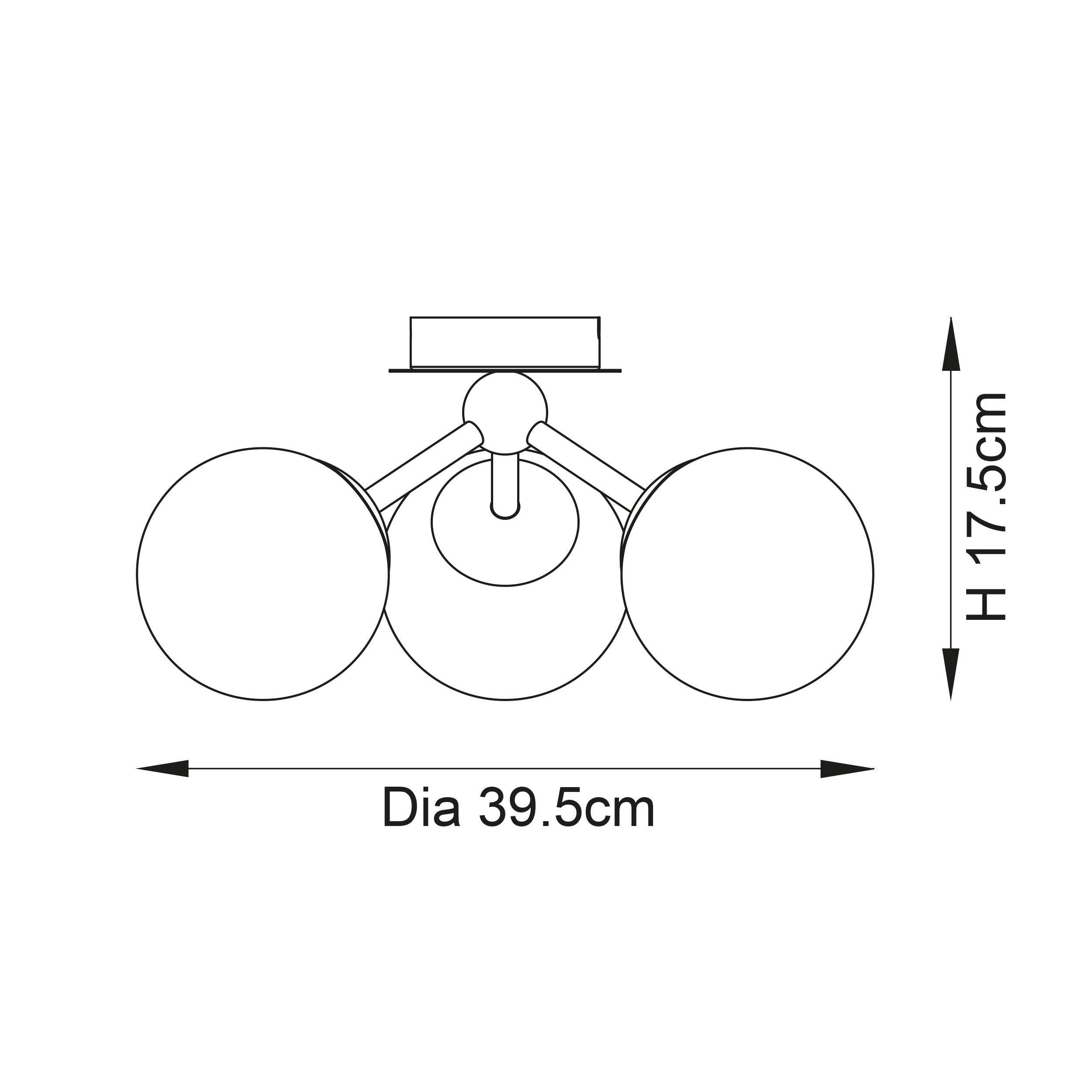pulsa 3 light semi flush bathroom ceiling light light by Endon Lighting Kitchen Lights CLose Up
