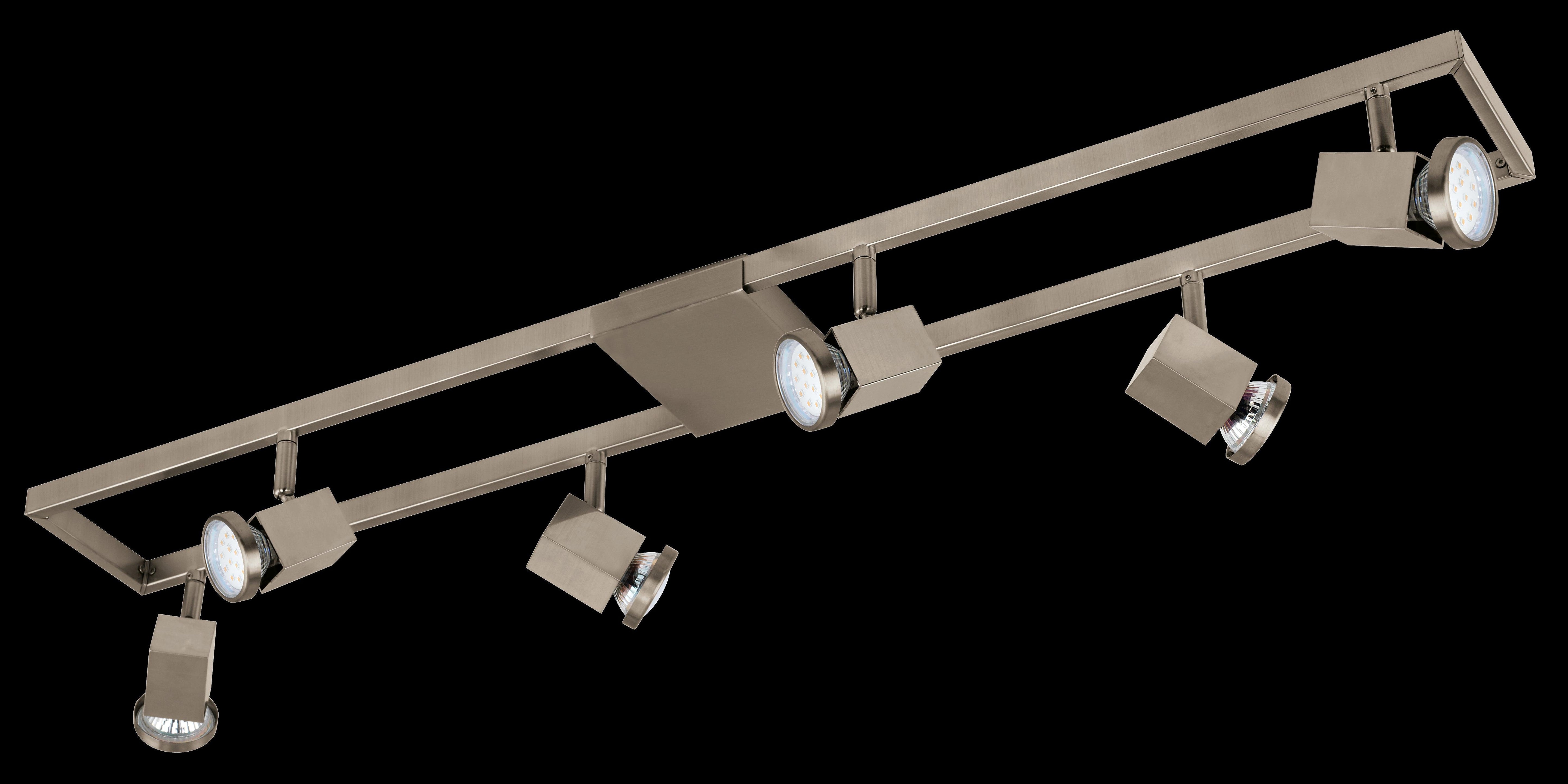 eglo zeraco nickel 6 light bar spotlight