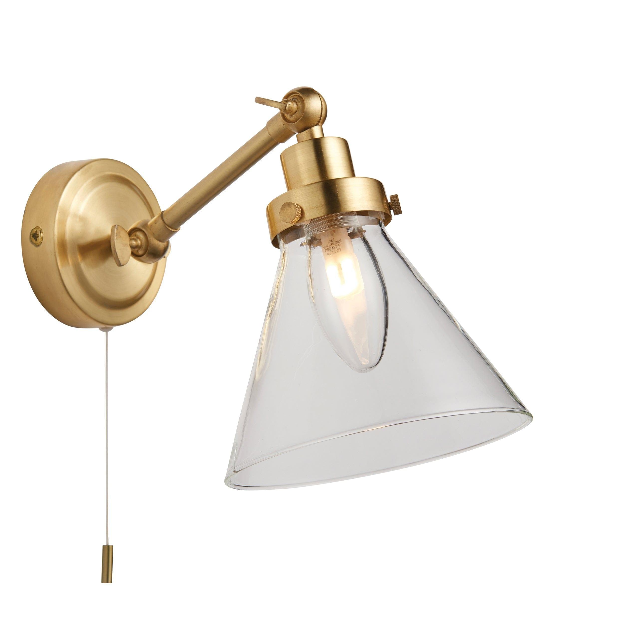 Endon Faraday Brass Finish Bathroom Wall Light-WAREHOUSE-40-290626