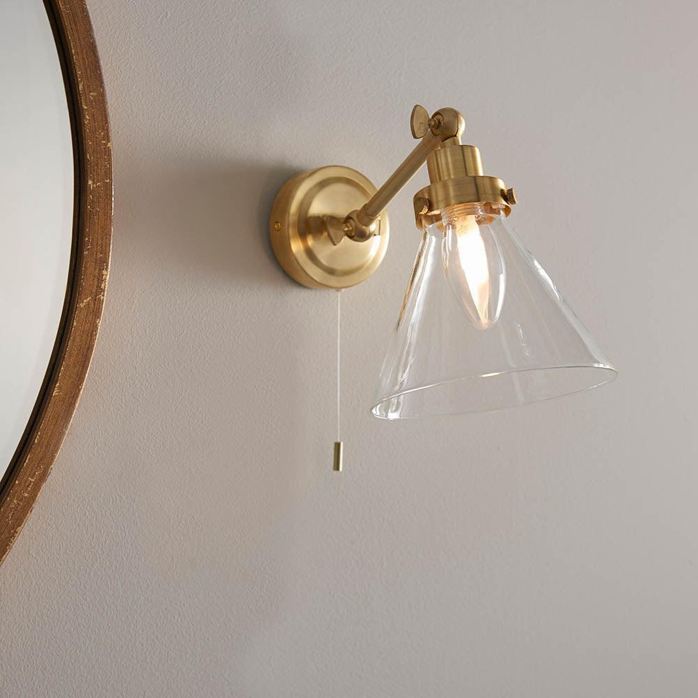 Endon Faraday Brass Finish Bathroom Wall Light-WAREHOUSE-40-290626