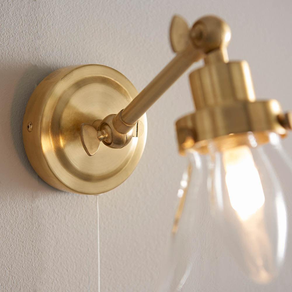 Endon Faraday Brass Finish Bathroom Wall Light-WAREHOUSE-40-290626