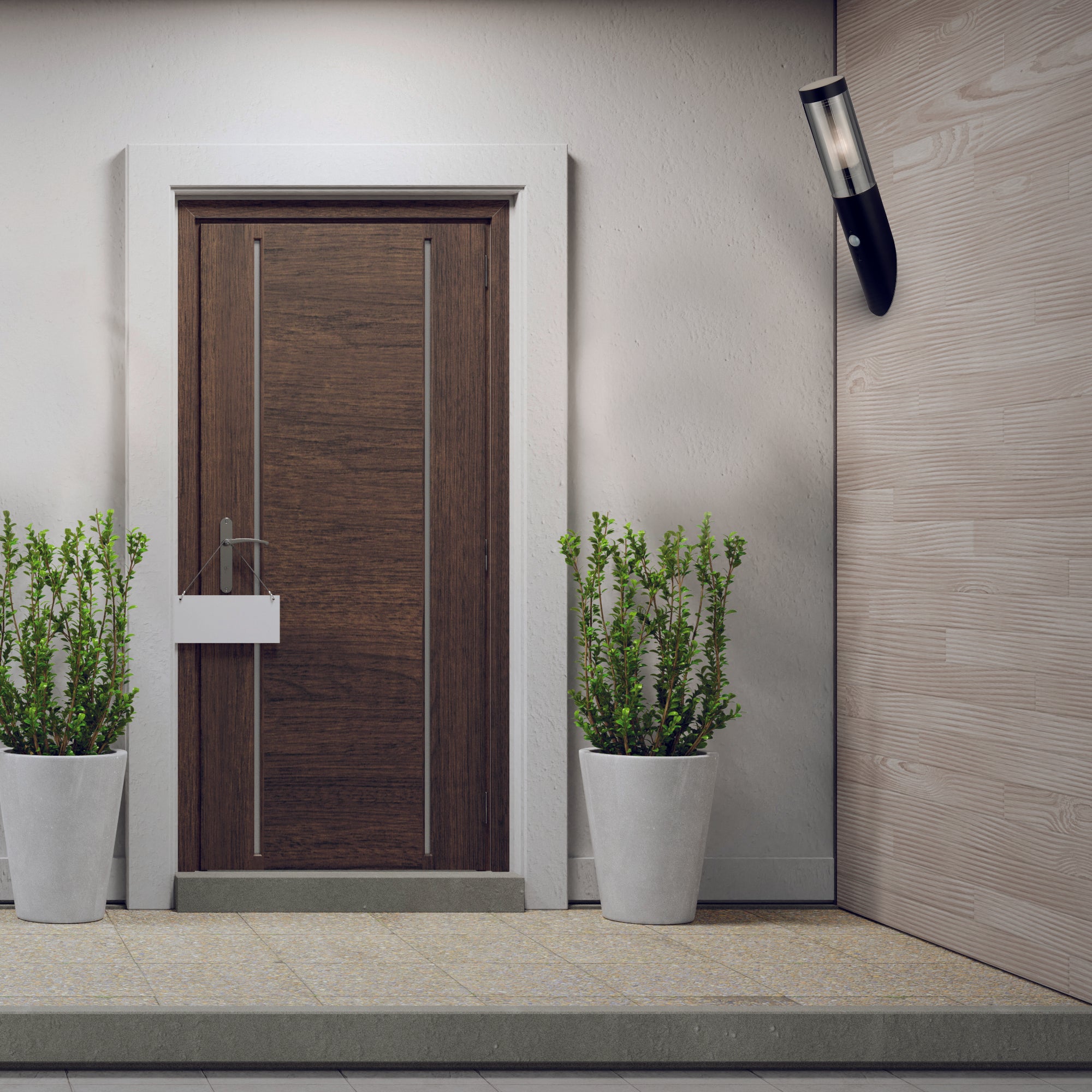 Searchlight Batton Black PIR Outdoor Wall Light