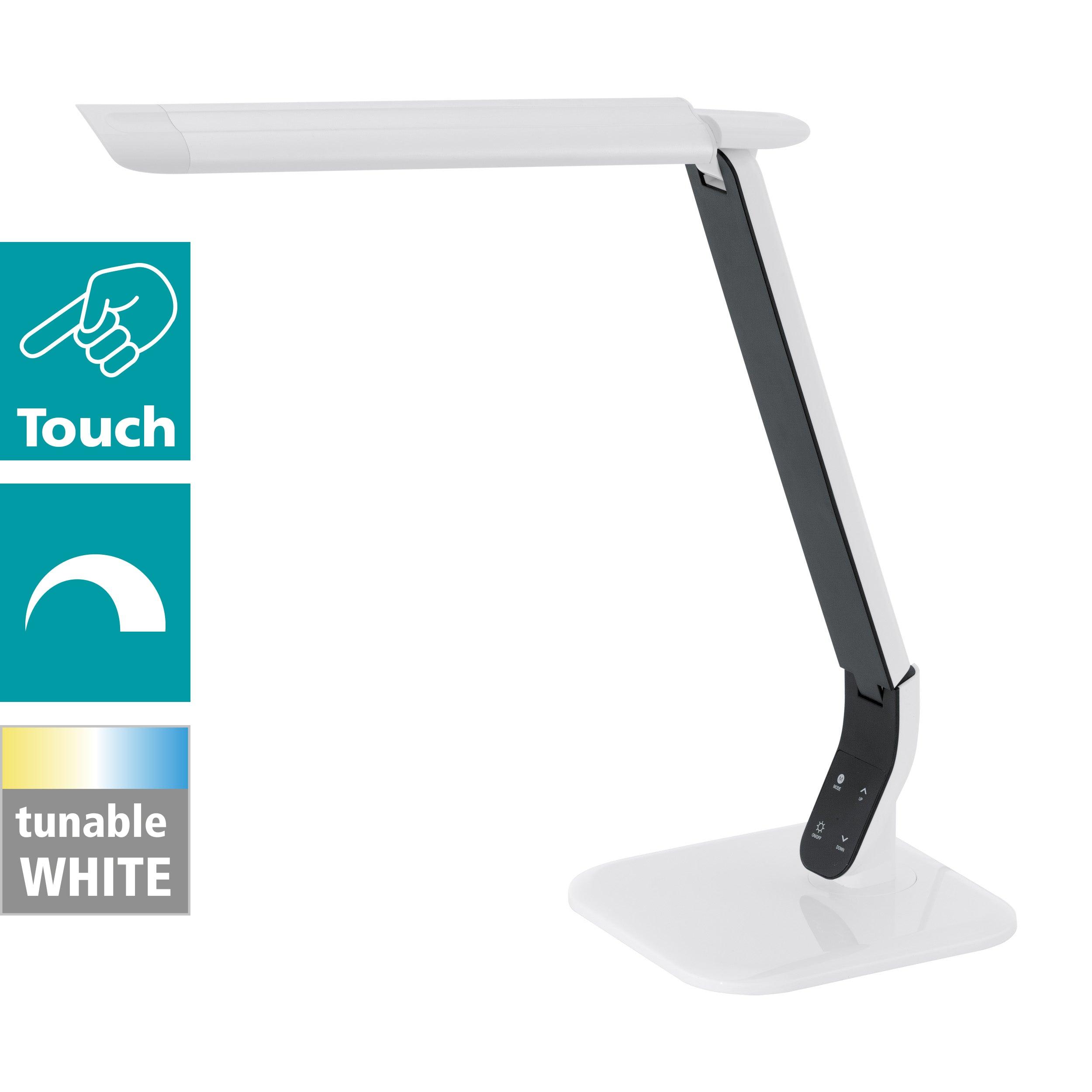 eglo sellano black white led desk lamp living room close up