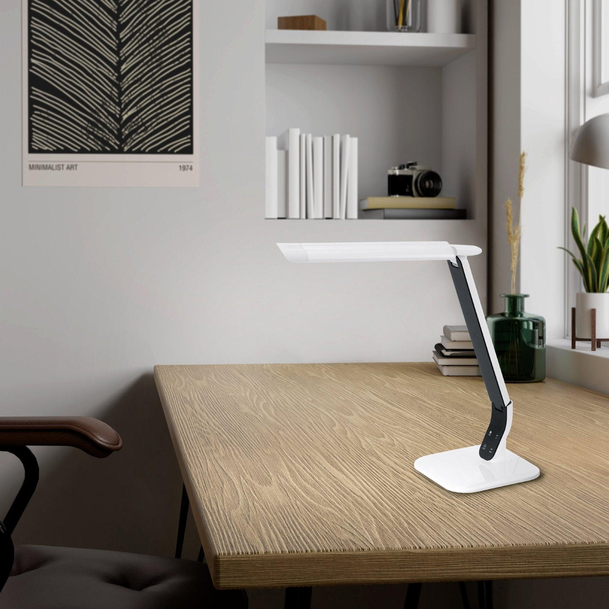 eglo sellano black white led desk lamp