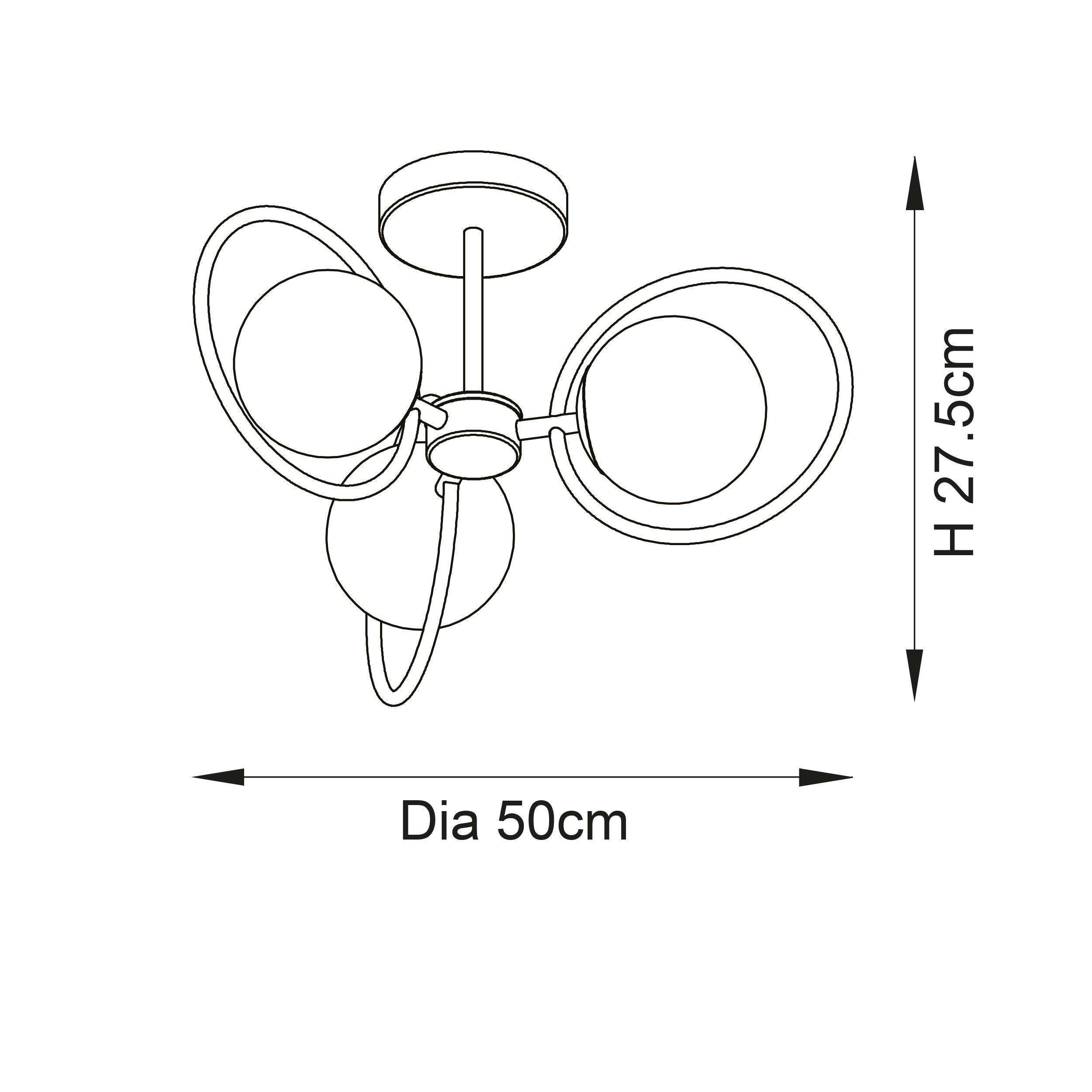 Endon Orb 3 Light Semi Flush Polished Chrome Ceiling Light Hallway dimmable image 2