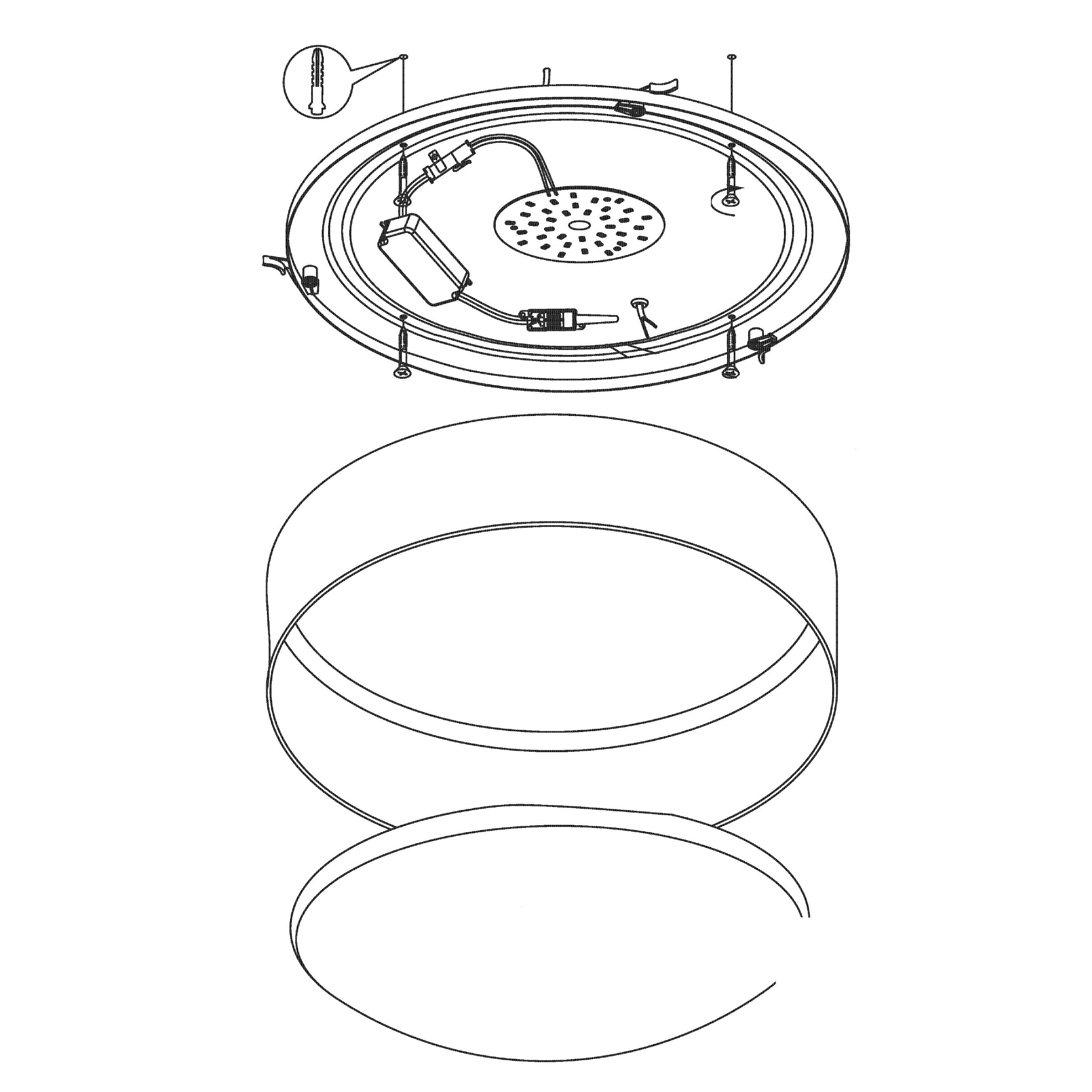 eglo palomaro flush 50cm taupe led drum ceiling shade Kitchen Lighting Close Up