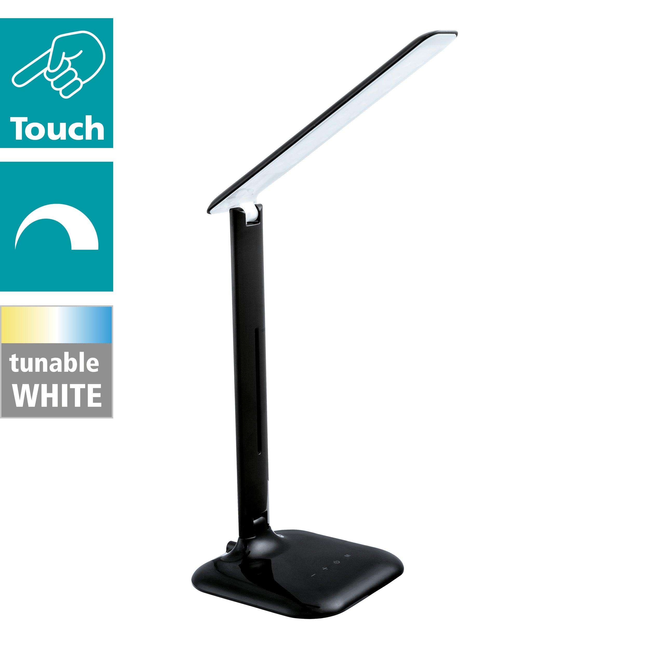eglo caupo black metal led desk lamp kitchen lighting