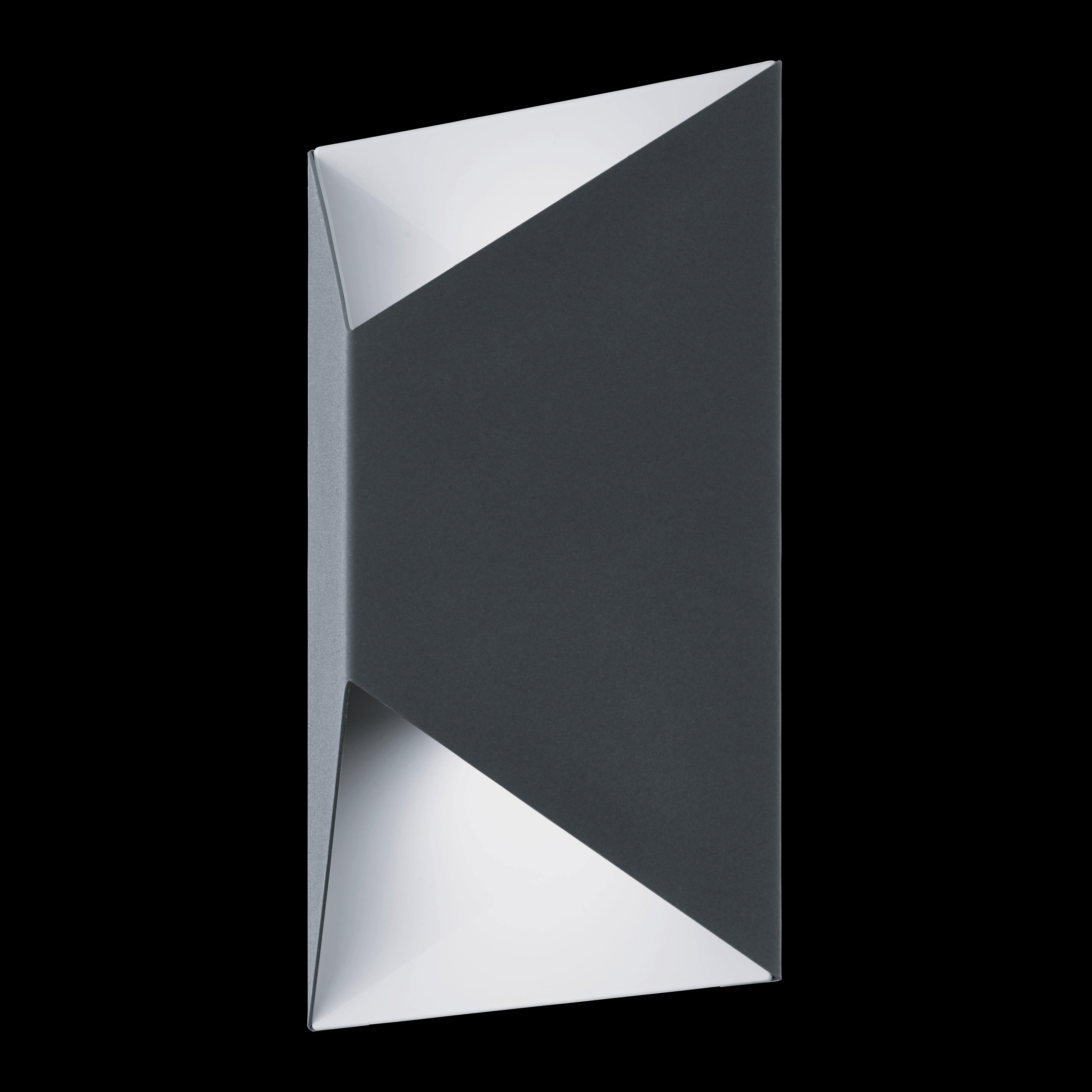 eglo predazzo black ip44 grey led outdoor wall light living room image