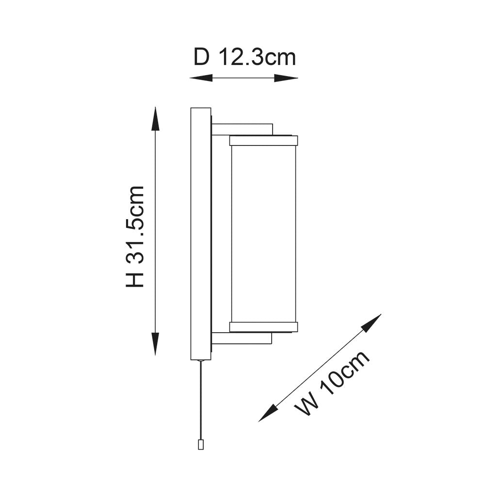 Islington Brass Art Deco Bathroom Wall Light - Glass Shade-OPEN-BOX-BSL-270826