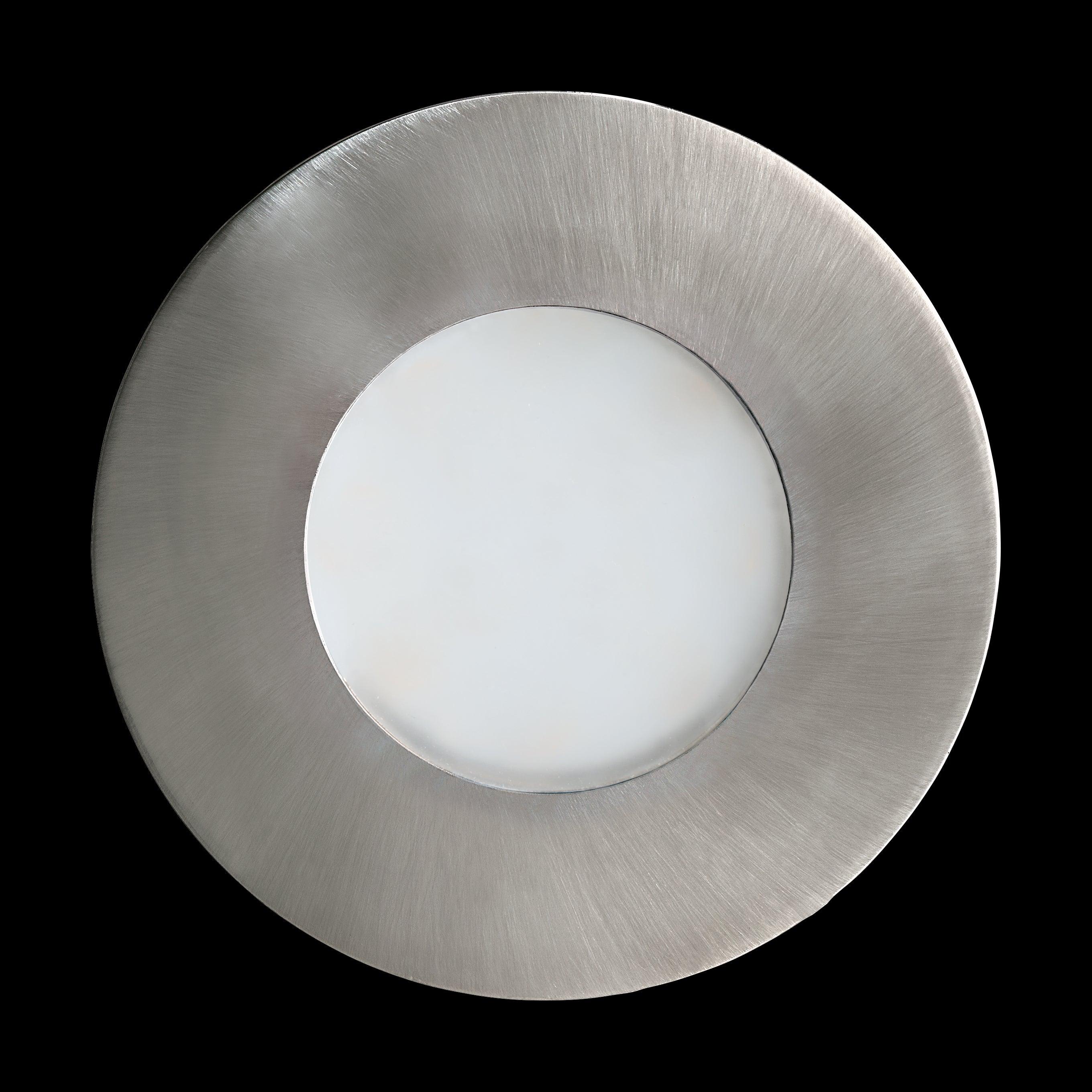 eglo margo led silver round recessed ground uplighter living room image