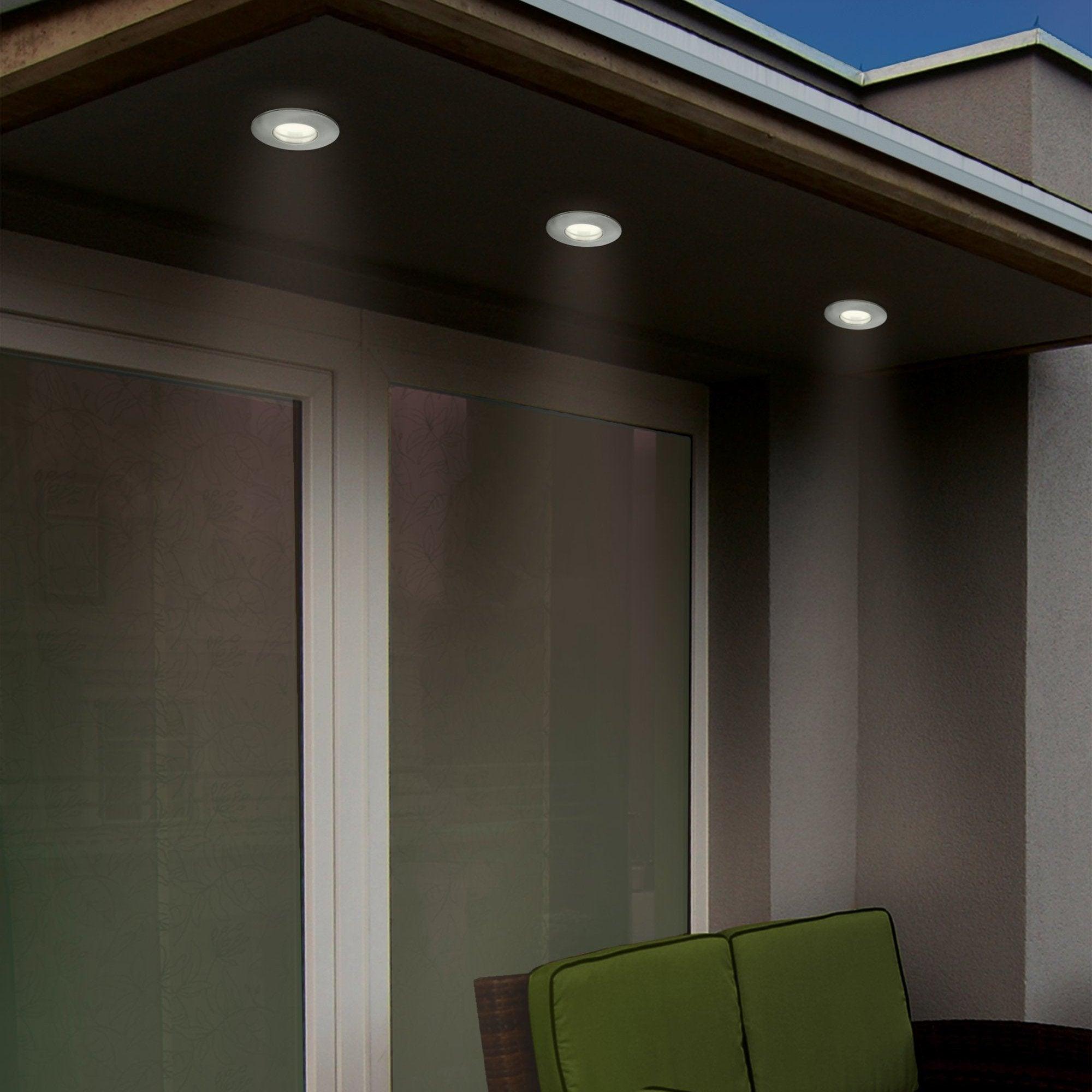 eglo margo led silver round recessed ground uplighter