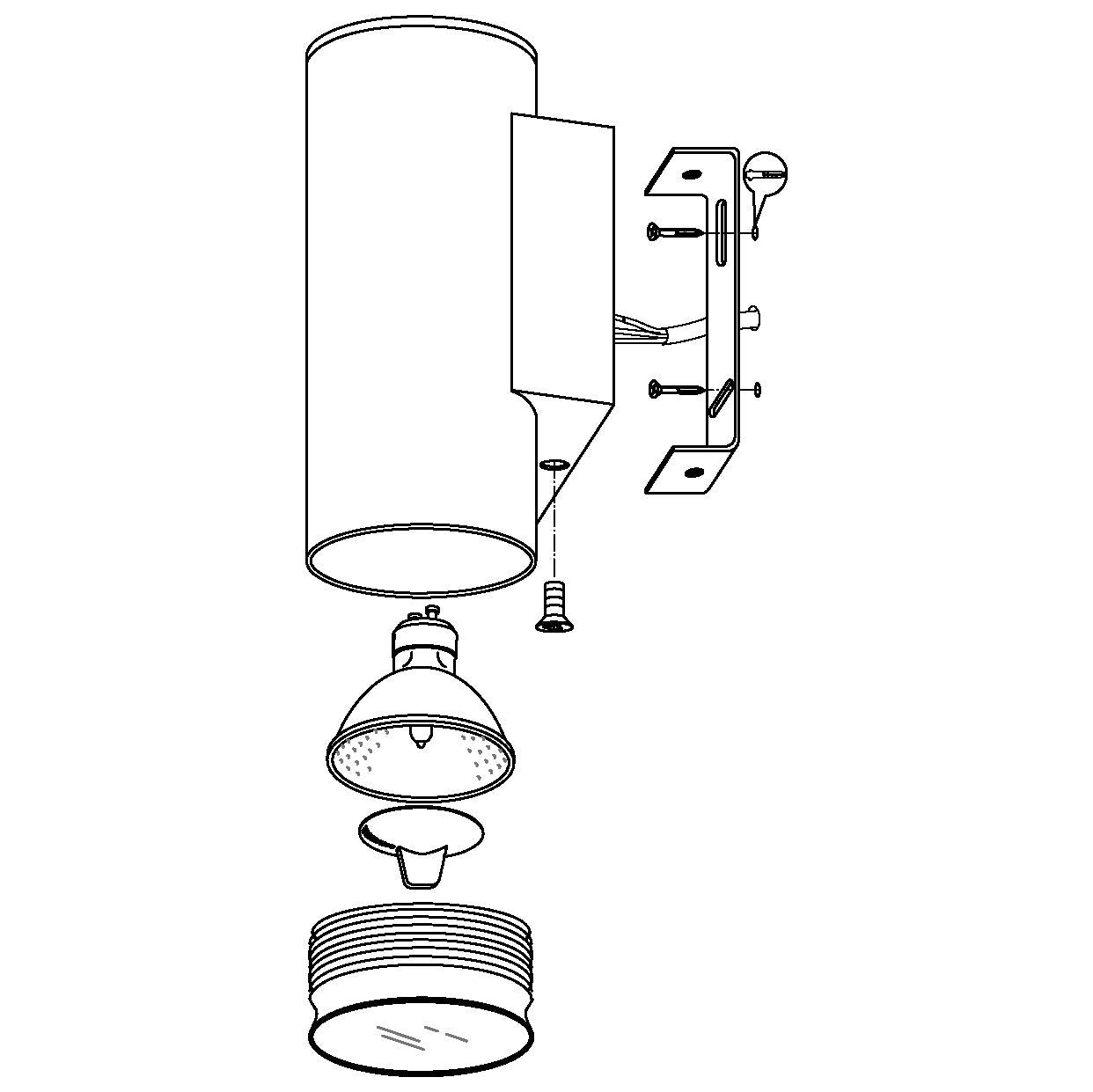 eglo riga grey ip44 down outdoor wall light Kitchen Lighting Close Up