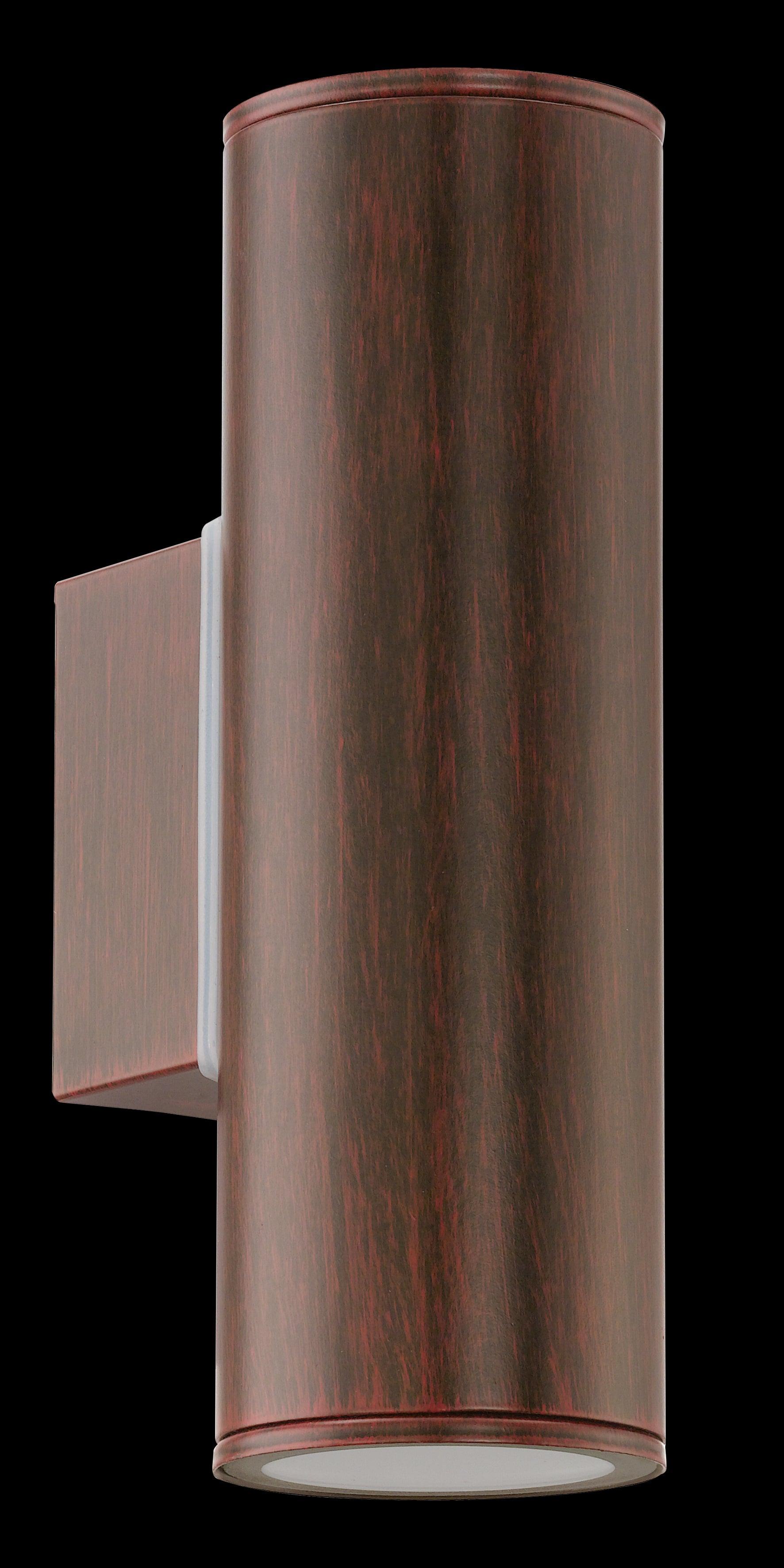 eglo riga brown ip44 up down outdoor wall light living room image