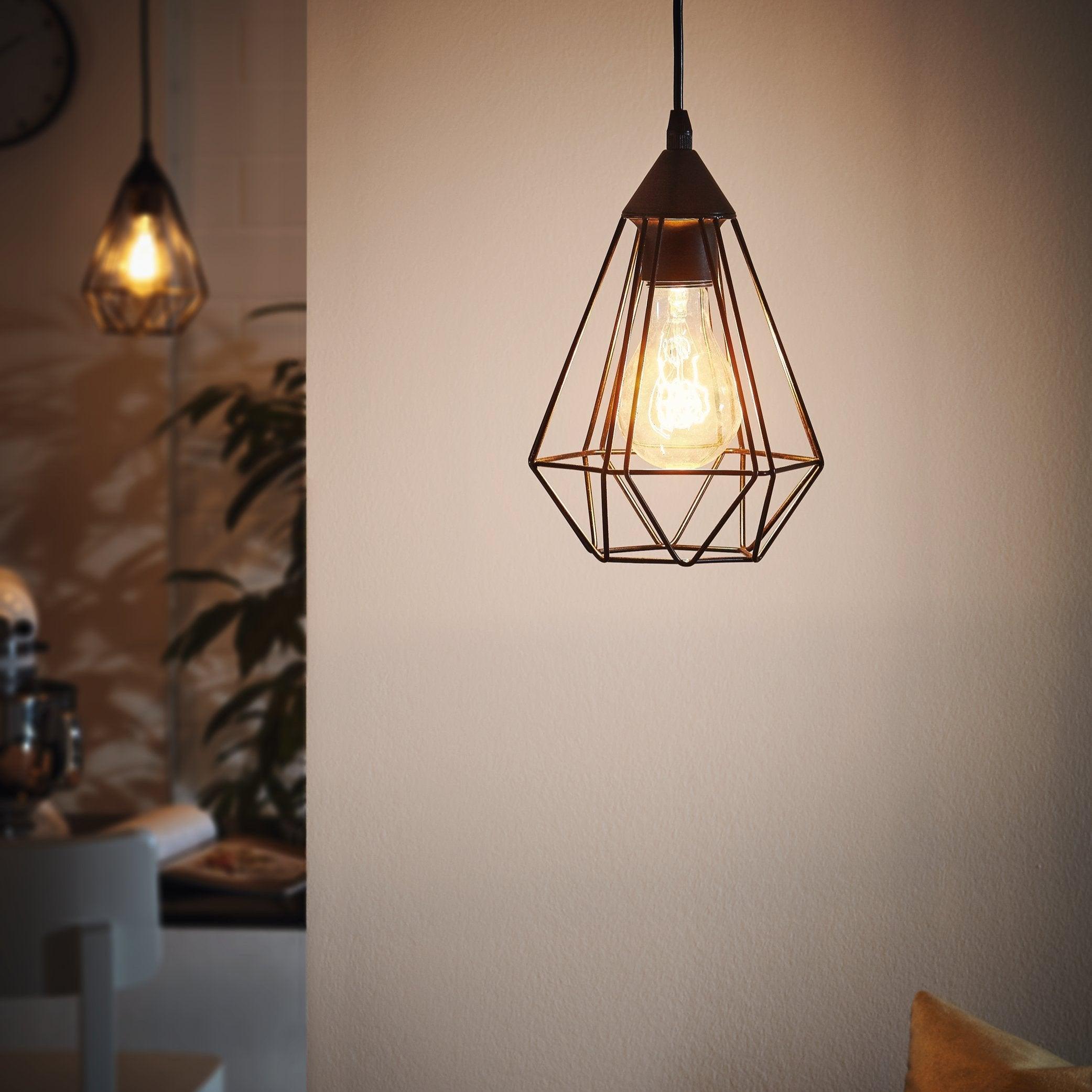Eglo Tarbes Black Metal Wire Ceiling Pendant-WAREHOUSE-40-200326