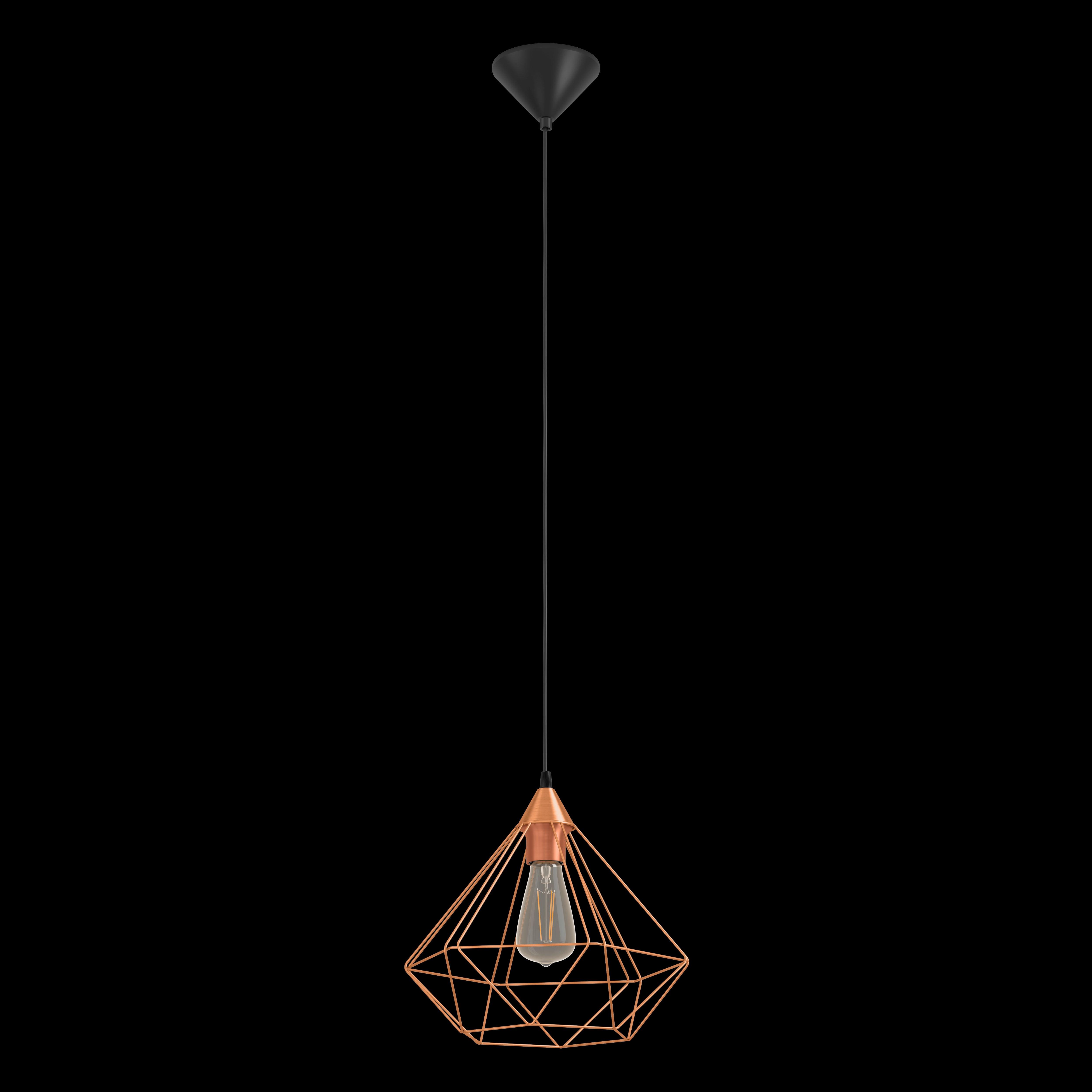 eglo tarbes diamond shaped copper metal wire ceiling pendant living room image