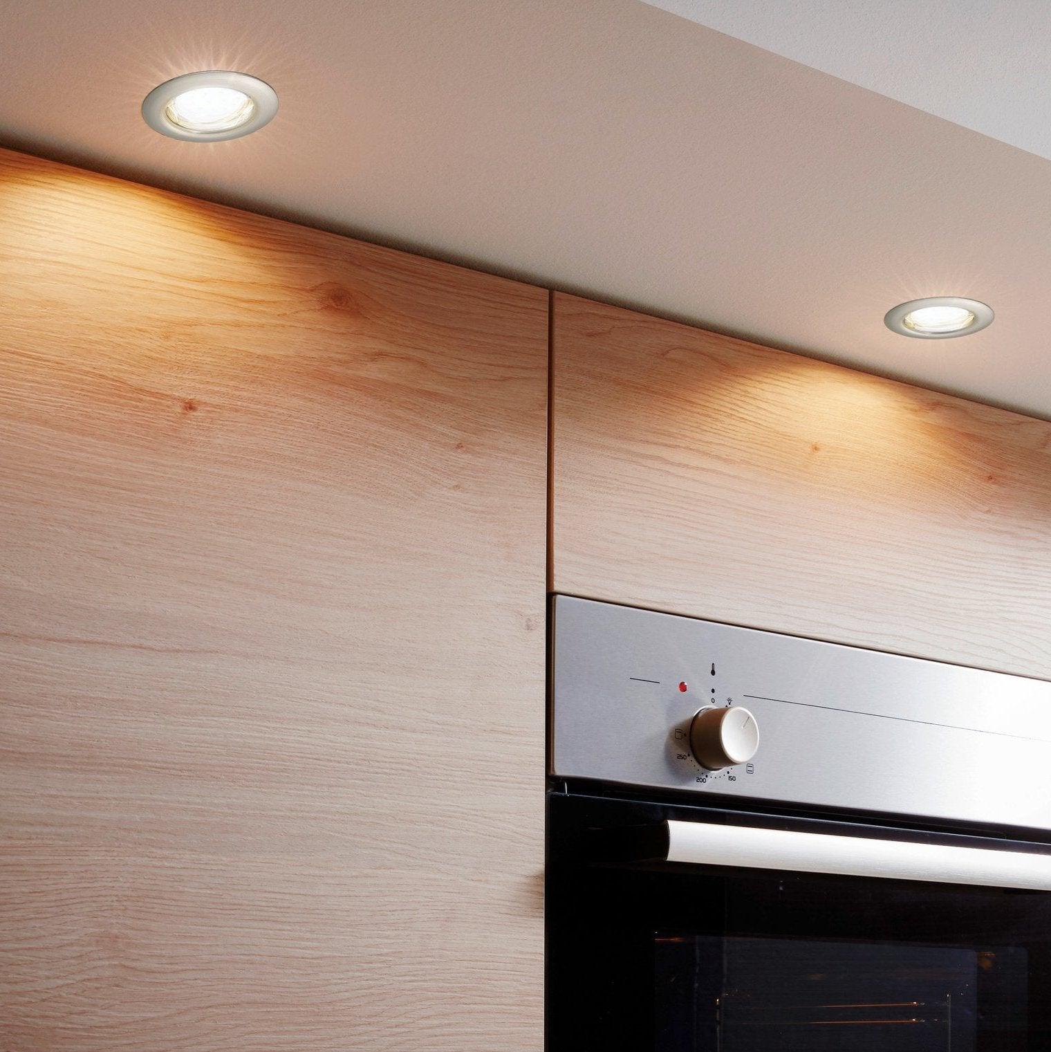 eglo peneto set of 3 nickel recessed downlights 7 8cm
