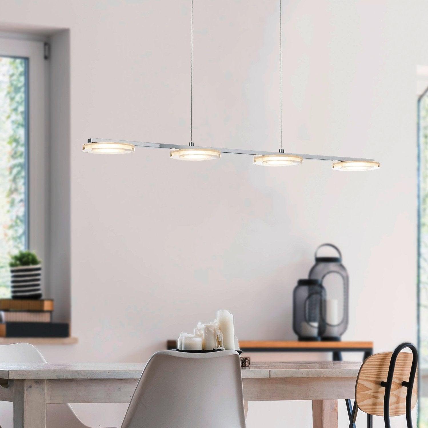 eglo cartama led chrome 4 round light ceiling pendant